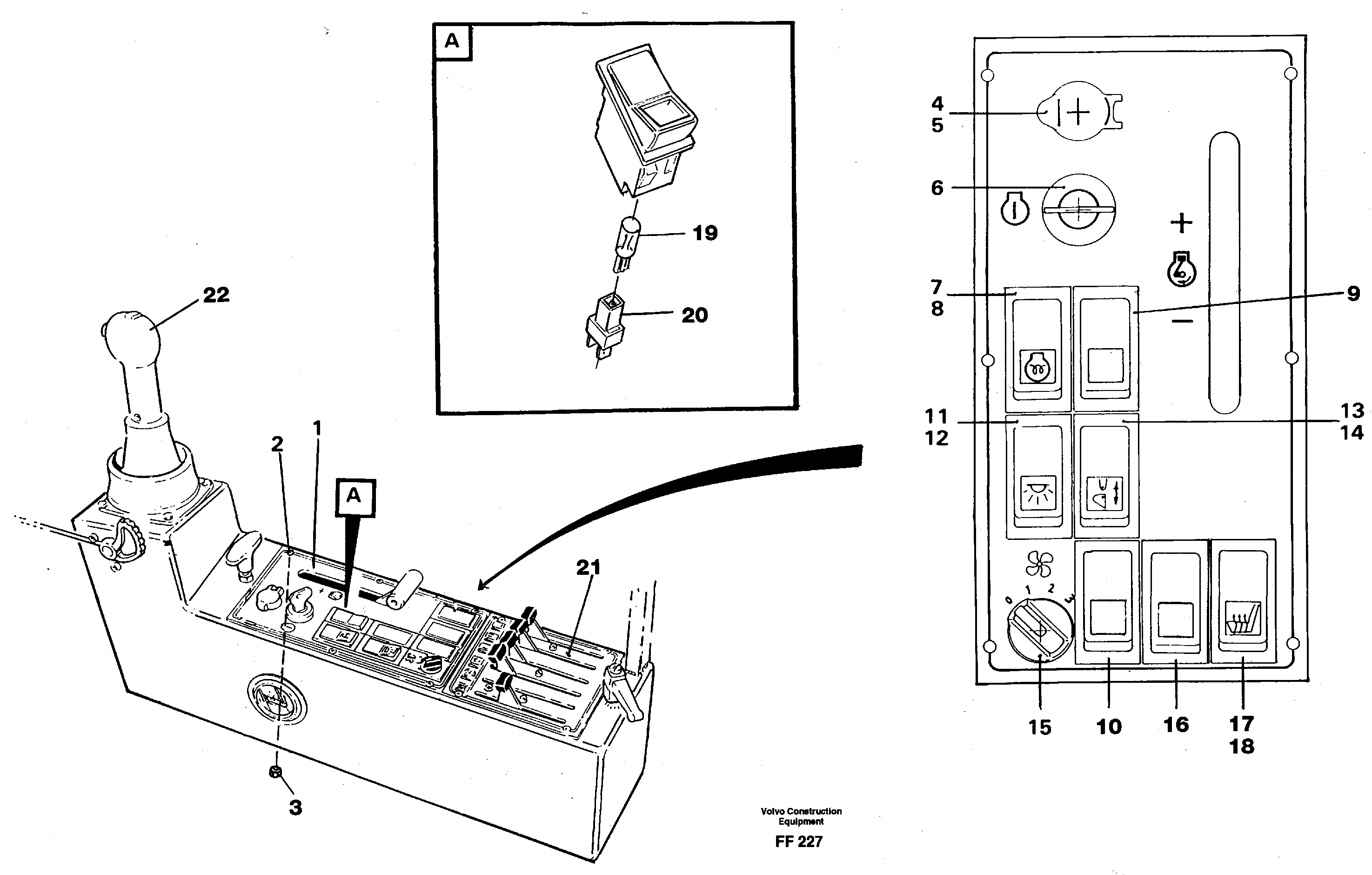 Engine control panel — volvo parts diagram