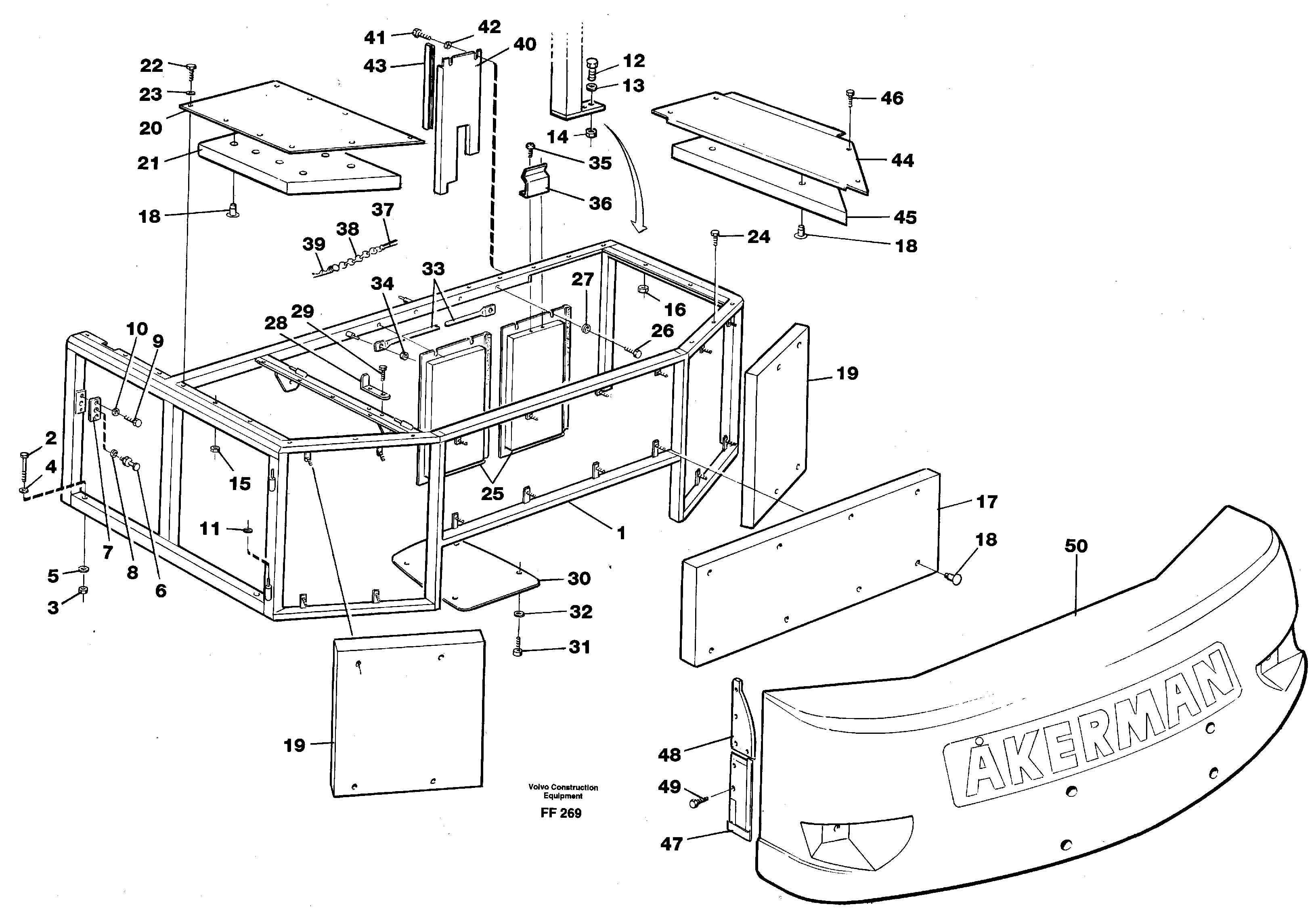 Support, cover plates, rear — volvo parts diagram