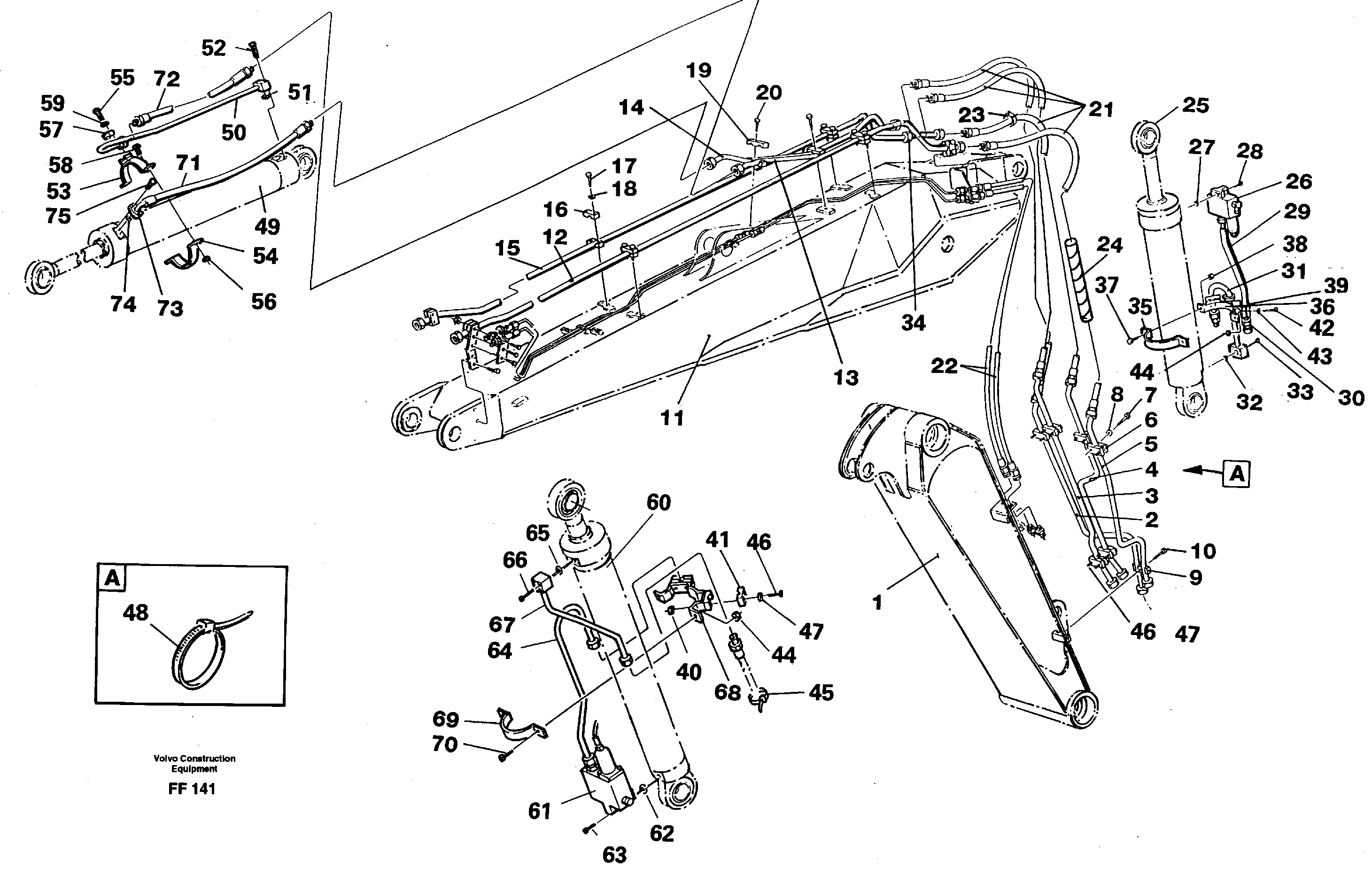 Hydraulic equipment, adjustable boom  14258753 — volvo parts diagram