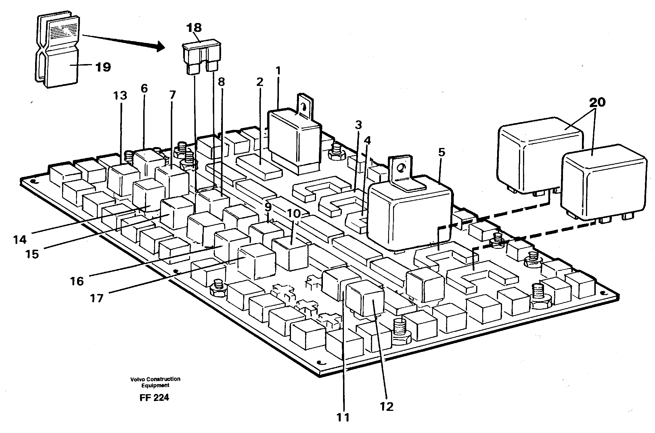 Electrical distribution unit, relay — volvo parts diagram