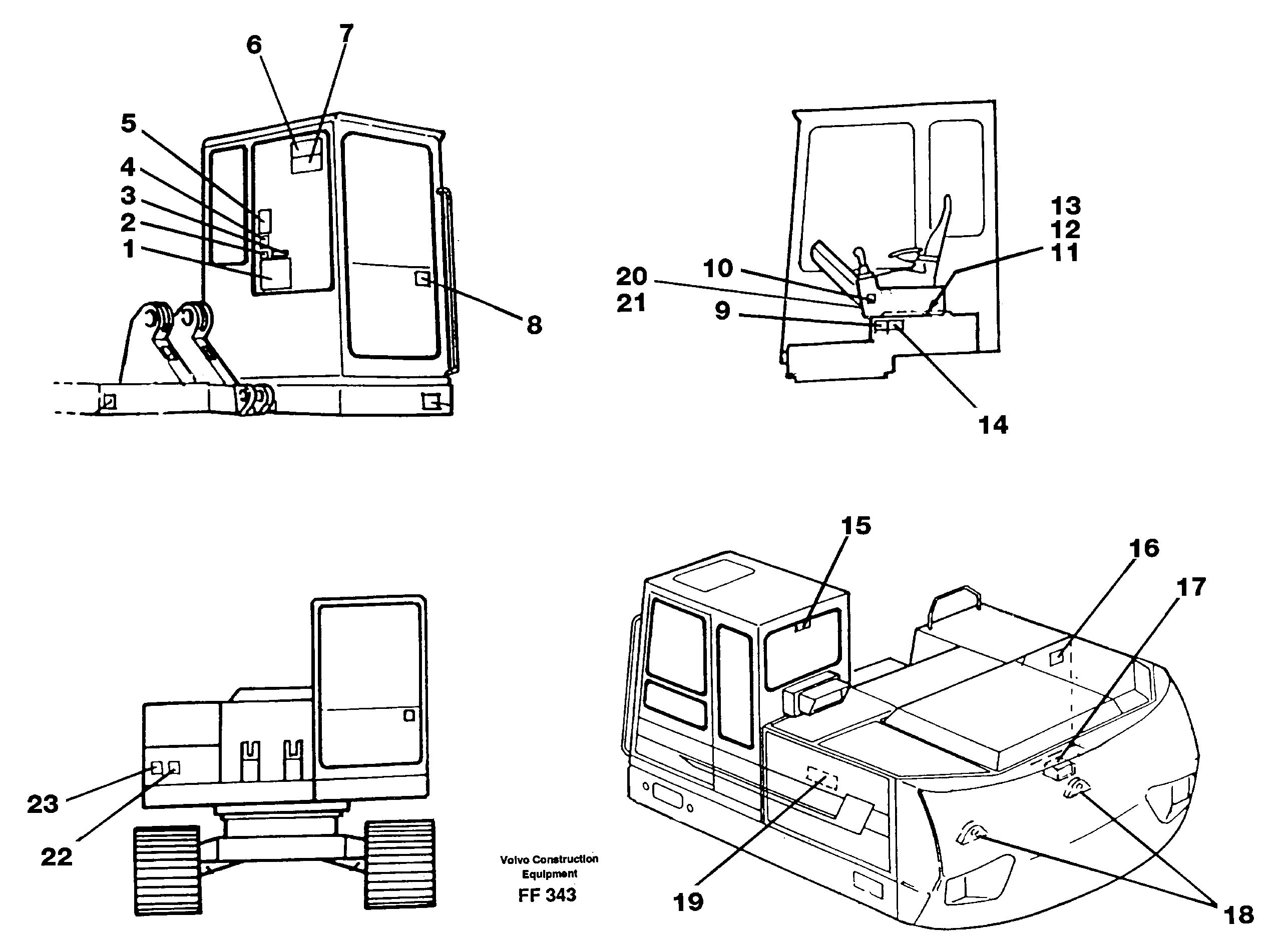 Sign plates and transfer,inner location — volvo parts diagram