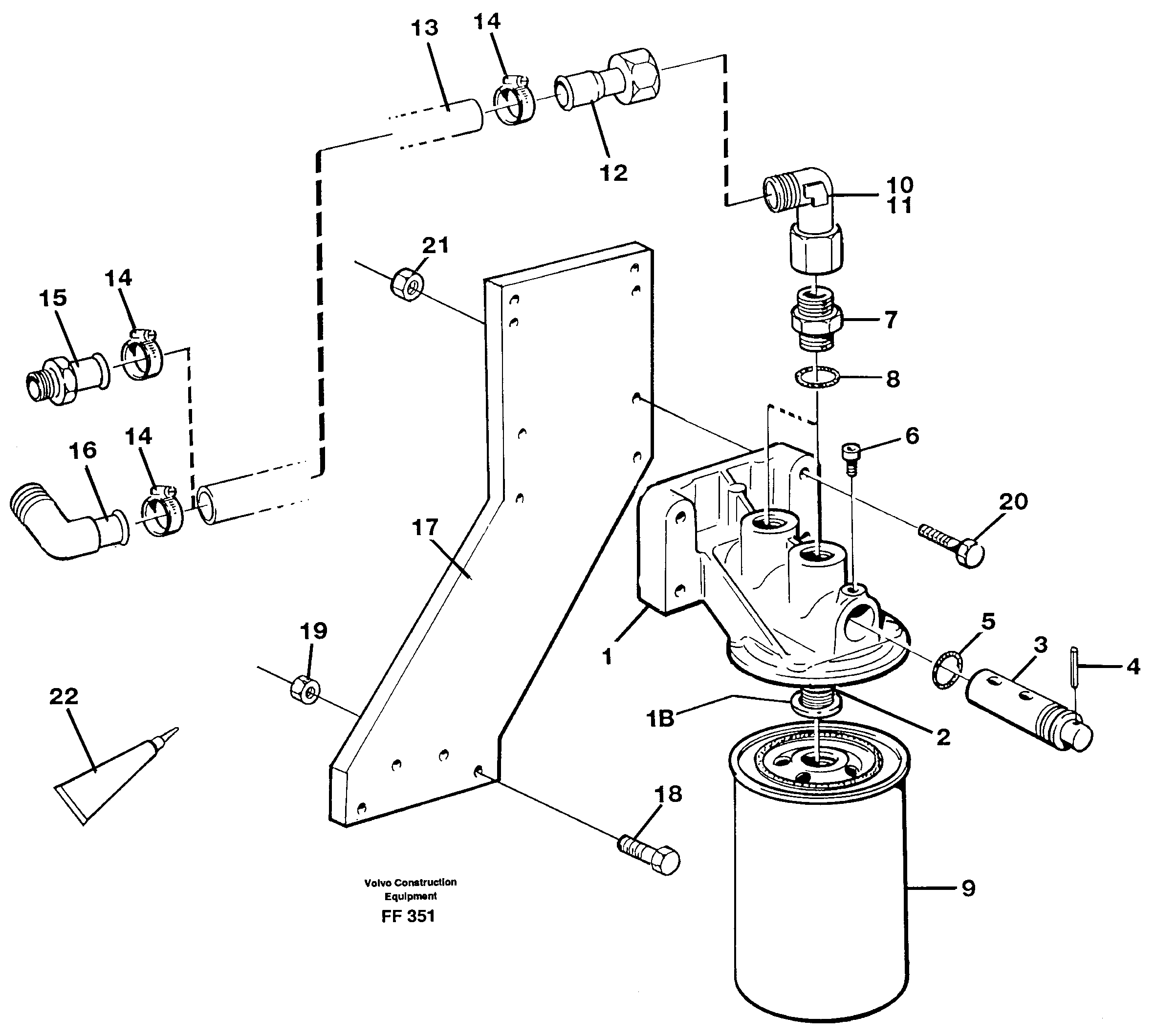 Coolant filter  14261022 — volvo parts diagram