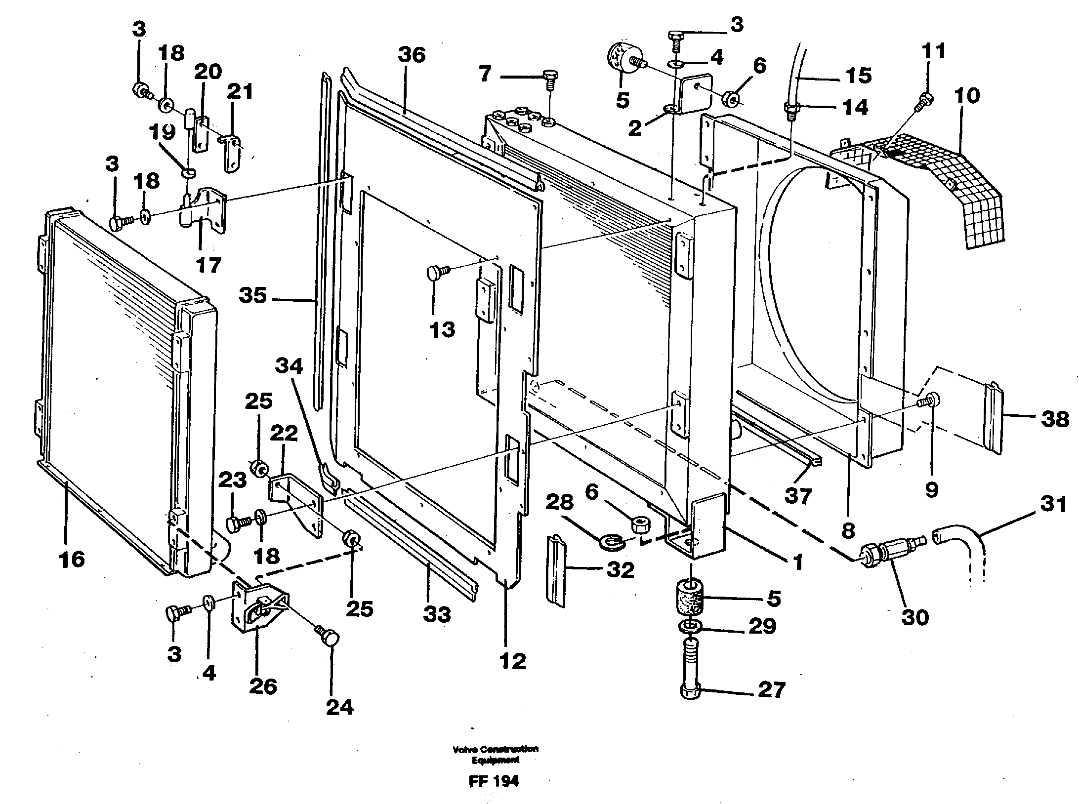 Radiator — volvo parts diagram