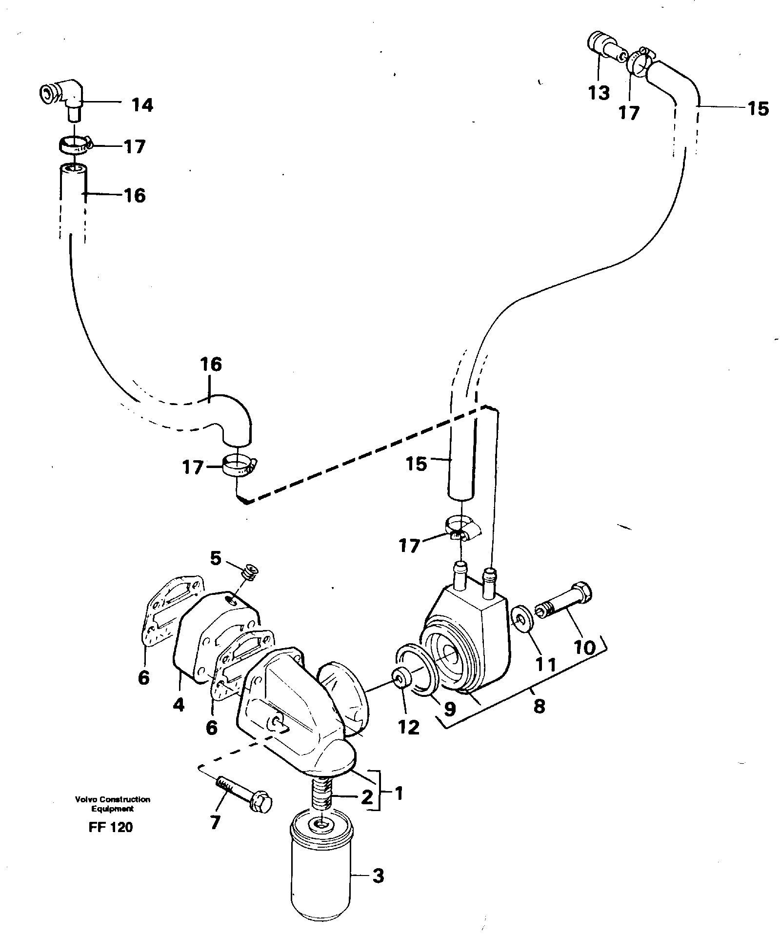 Oil cooler — volvo parts diagram