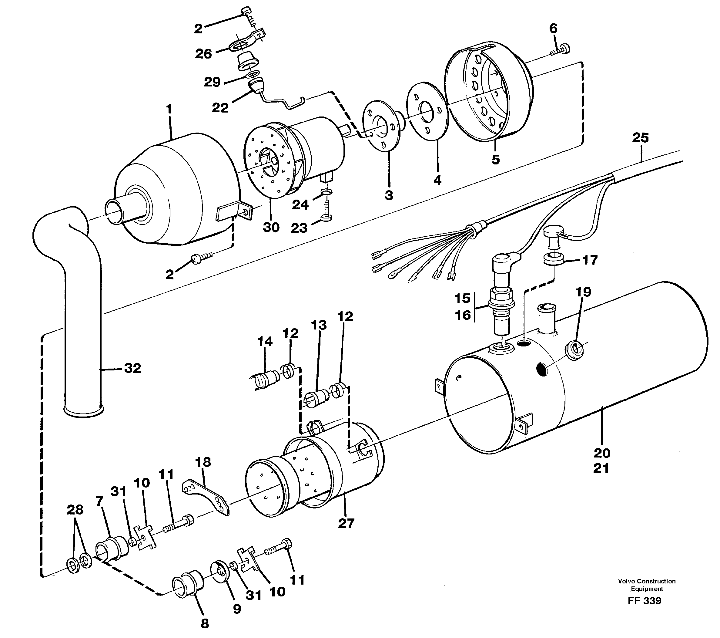 Diesel heater  14267735 — volvo parts diagram