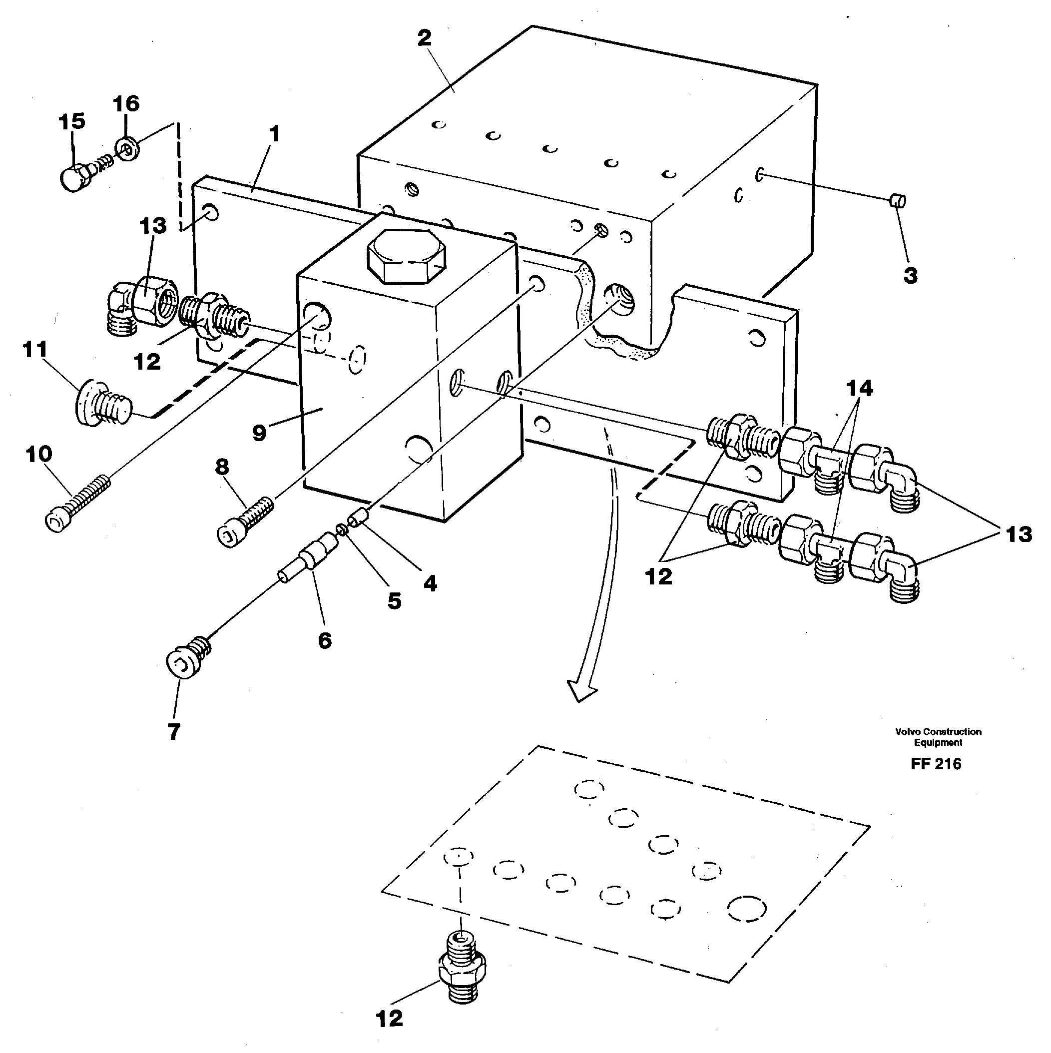 Travel valve bloc — volvo parts diagram