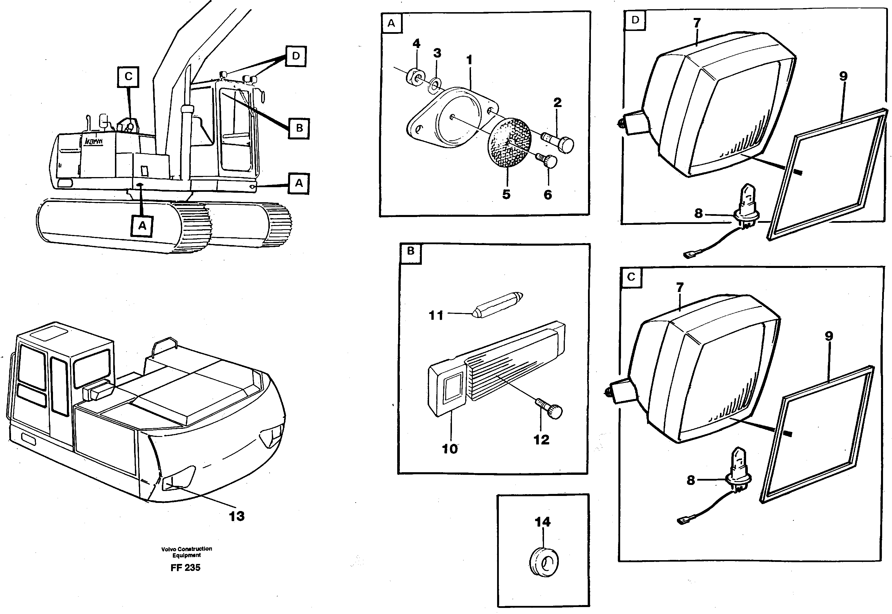 Lighting, front — volvo parts diagram