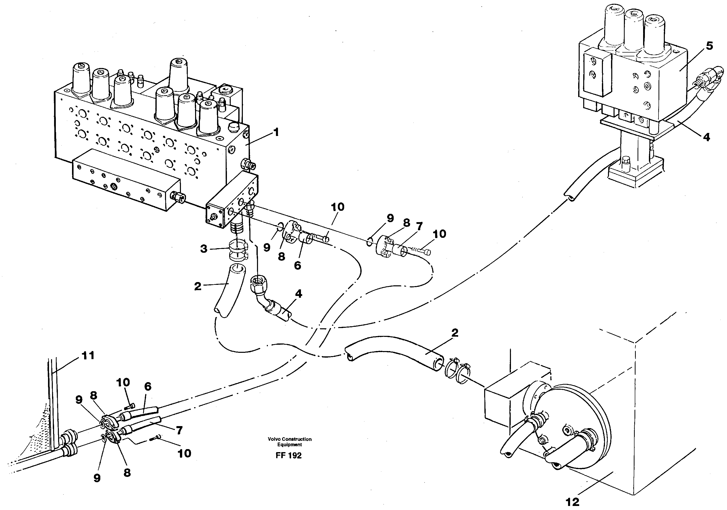 Hydraulic system, return lines — volvo parts diagram