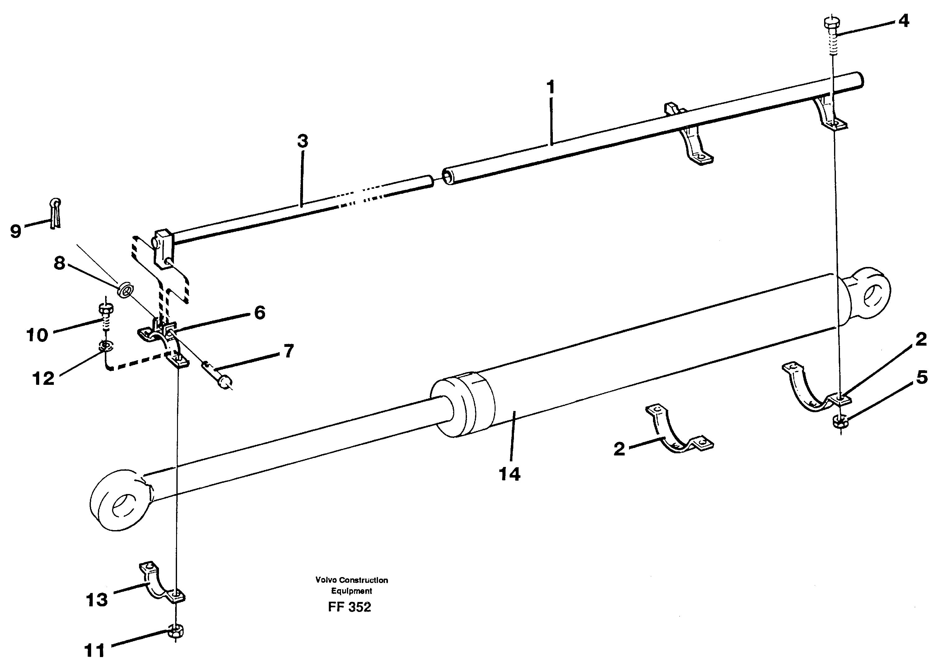 Spark guard for dipper cylinder  14256547 — volvo parts diagram