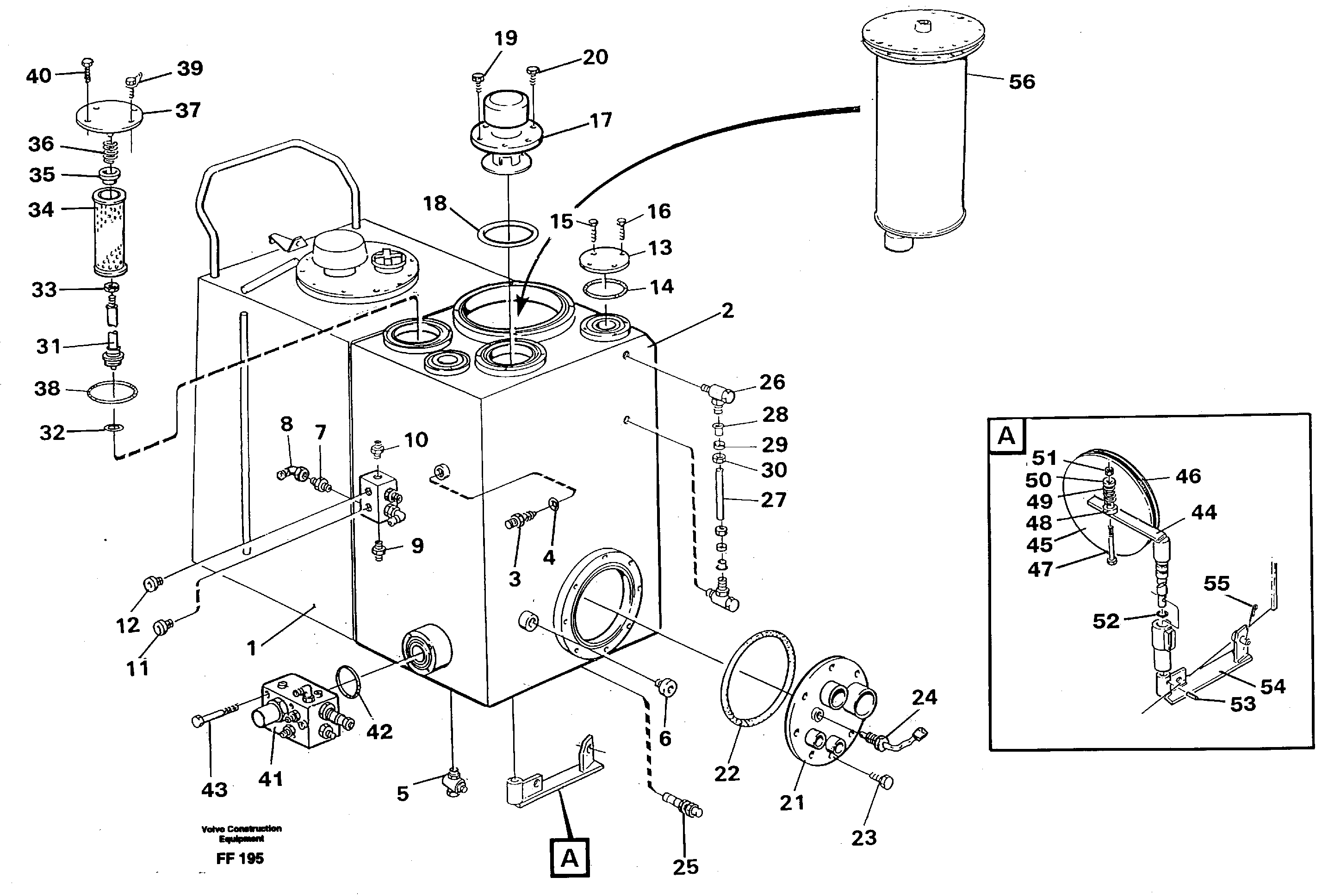 Hydraulic oil tank — volvo parts diagram
