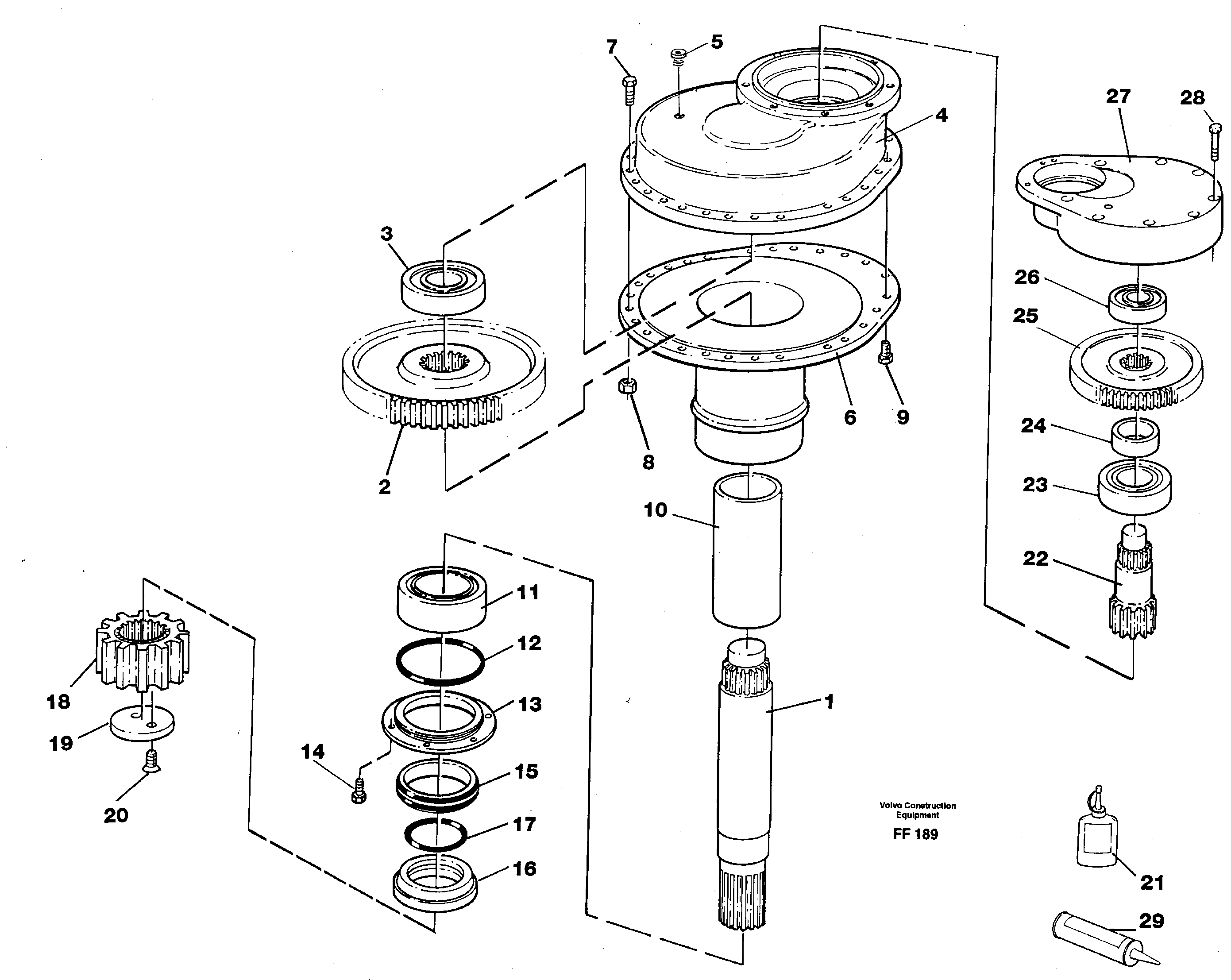 Swing gearbox — volvo parts diagram
