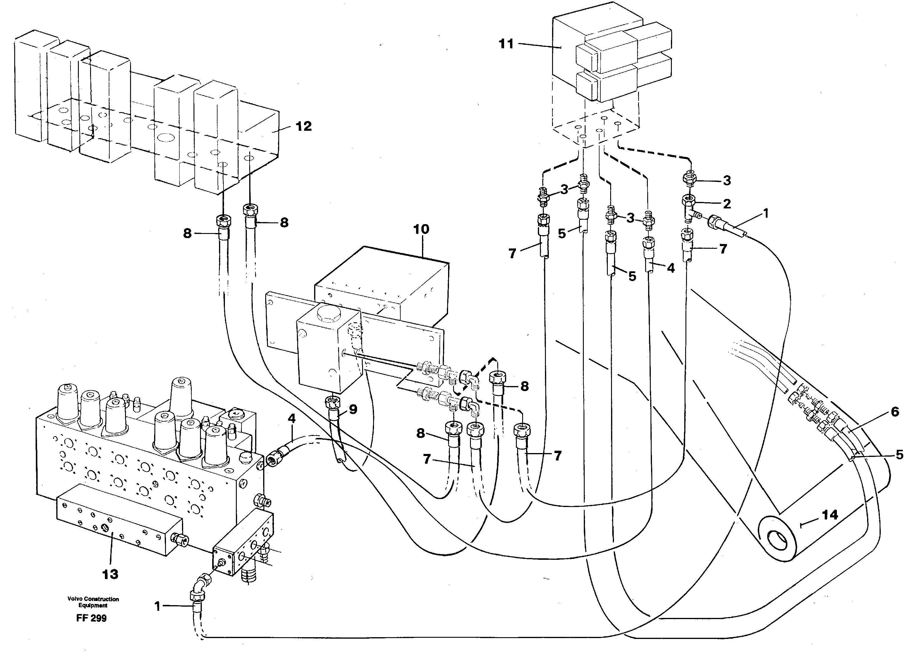 Servo hydraulics, quick fit equipment — volvo parts diagram