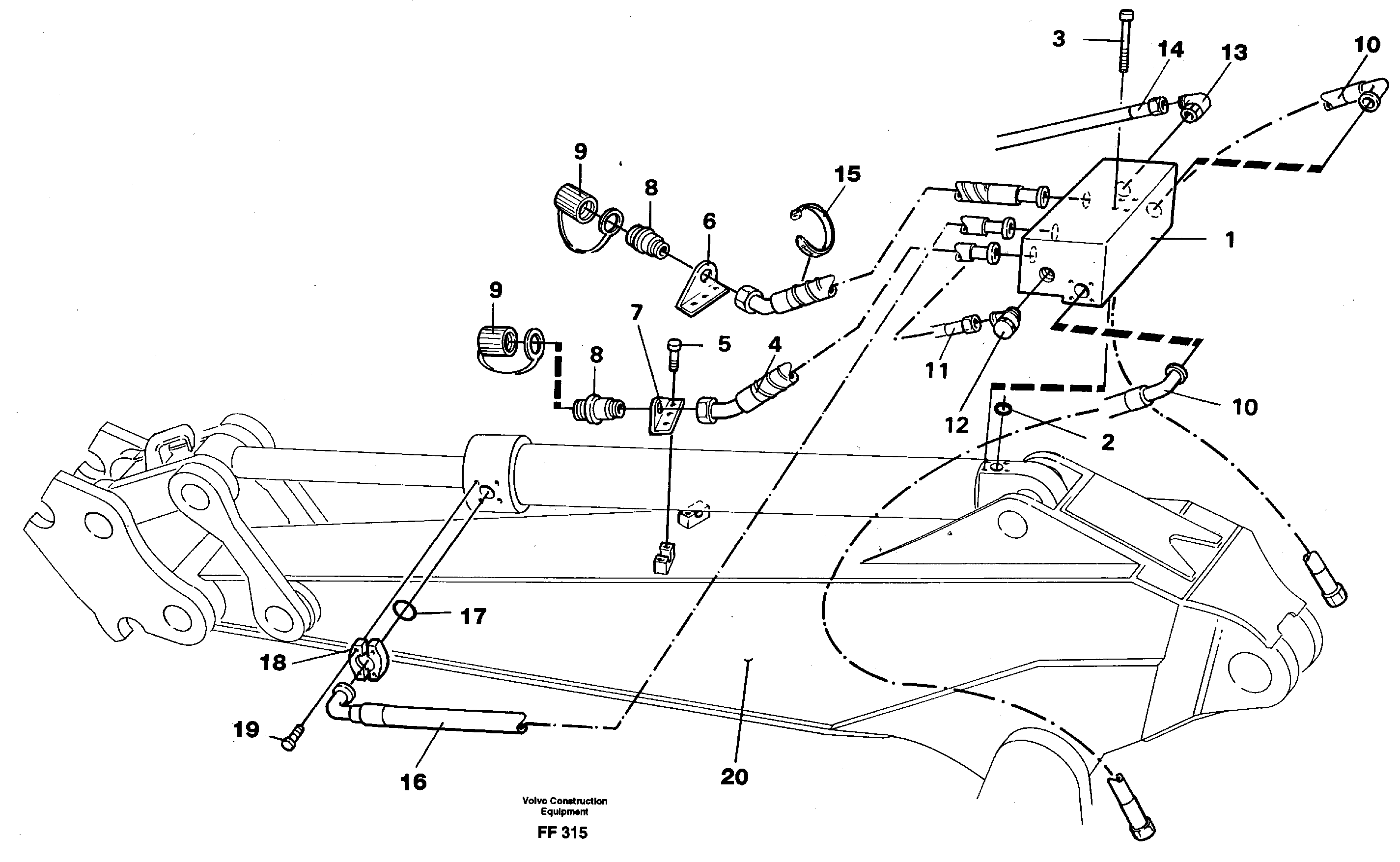 Grab bucket. dipper arm 2.0m and 2.4m  14262401 14259547 — volvo parts diagram