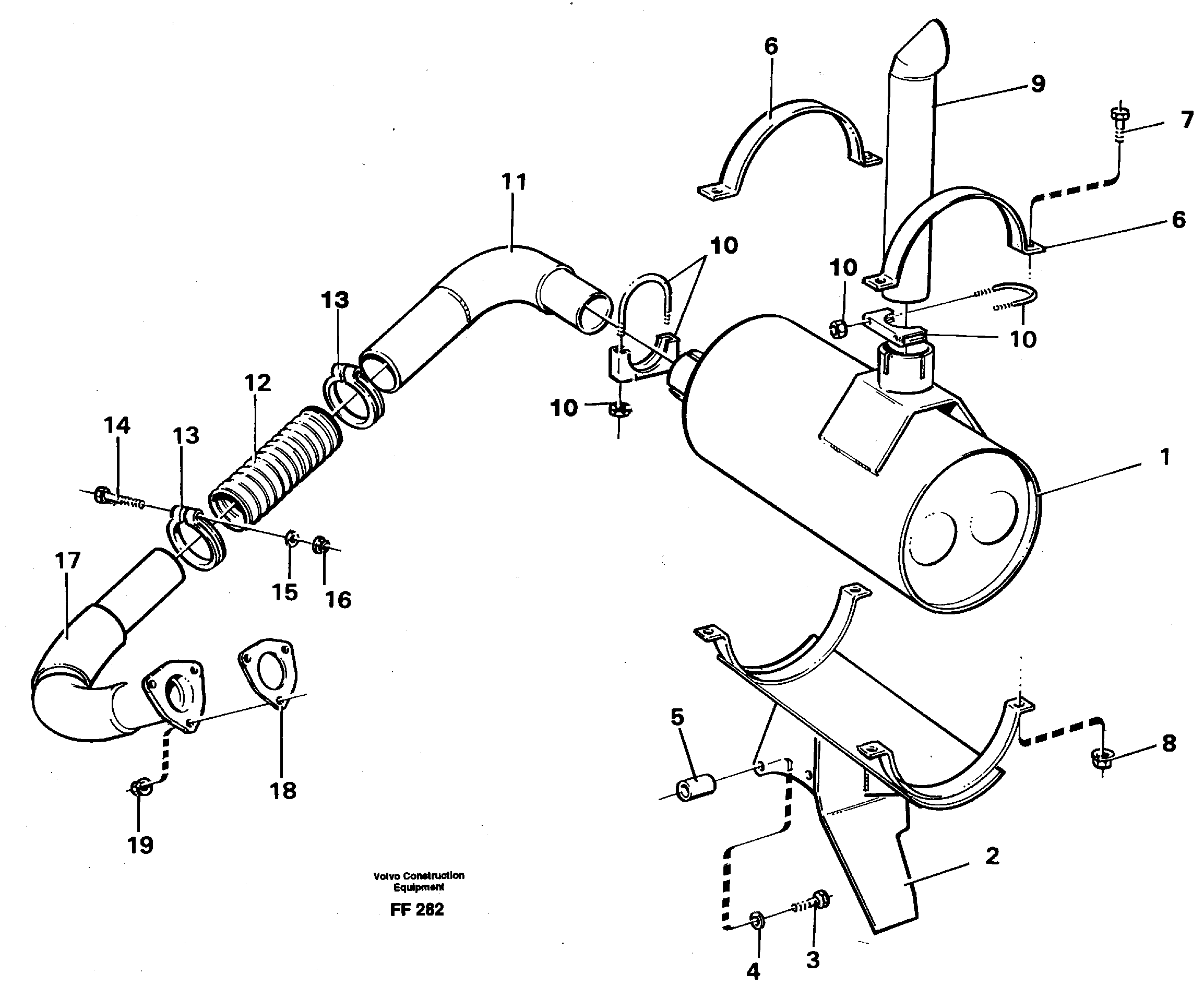 Exhaust system — volvo parts diagram