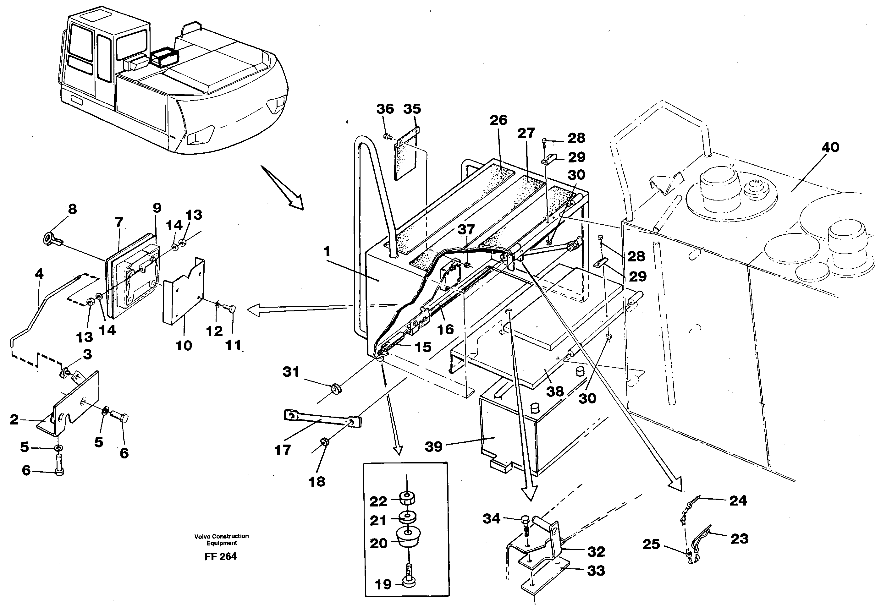 Casing over battery — volvo parts diagram