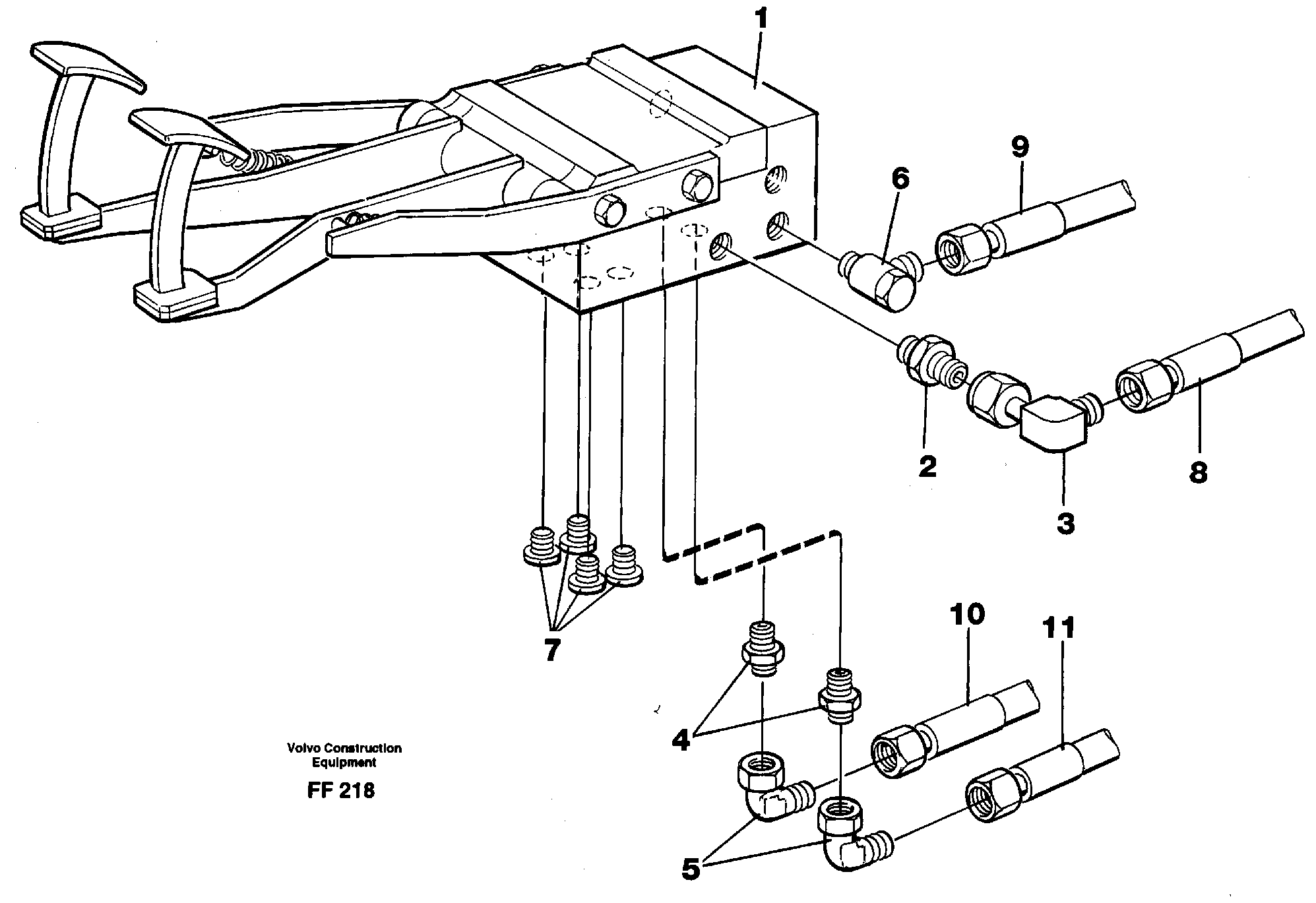 Pedal valve with connections — volvo parts diagram