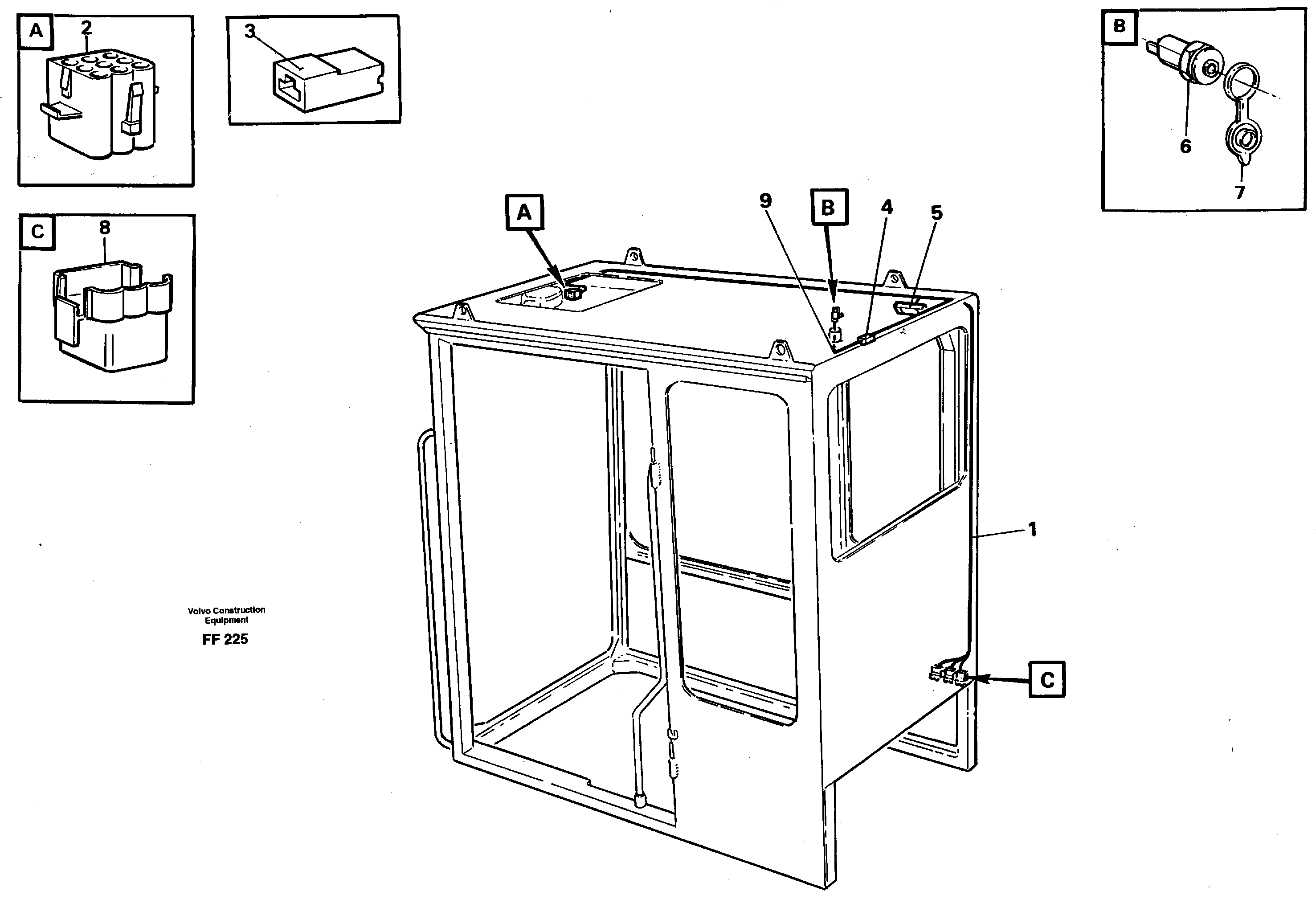 Cable harnesses, cab — volvo parts diagram