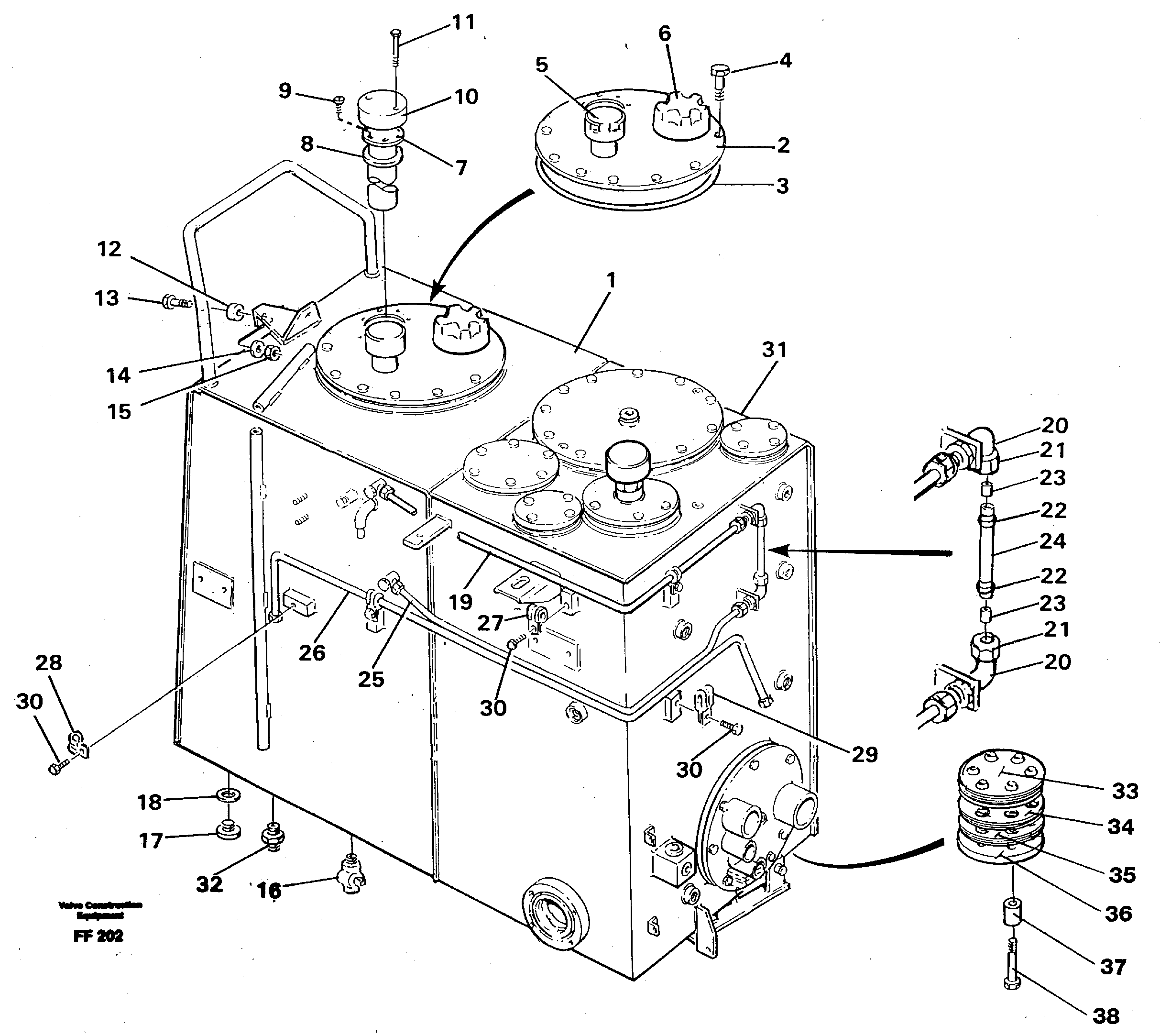 Fuel tank — volvo parts diagram