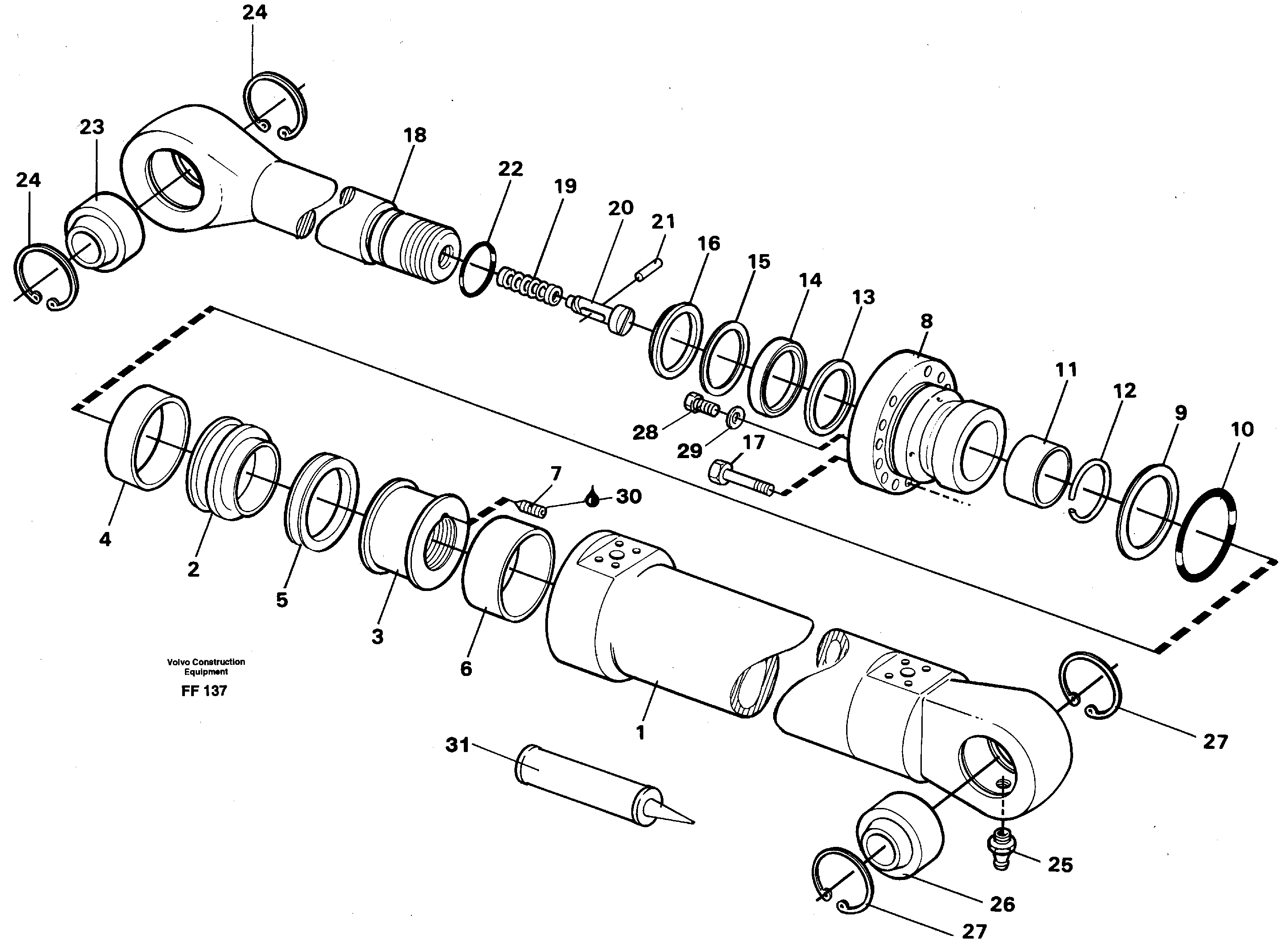 Bucket cylinder  14262397 14258753 — volvo parts diagram