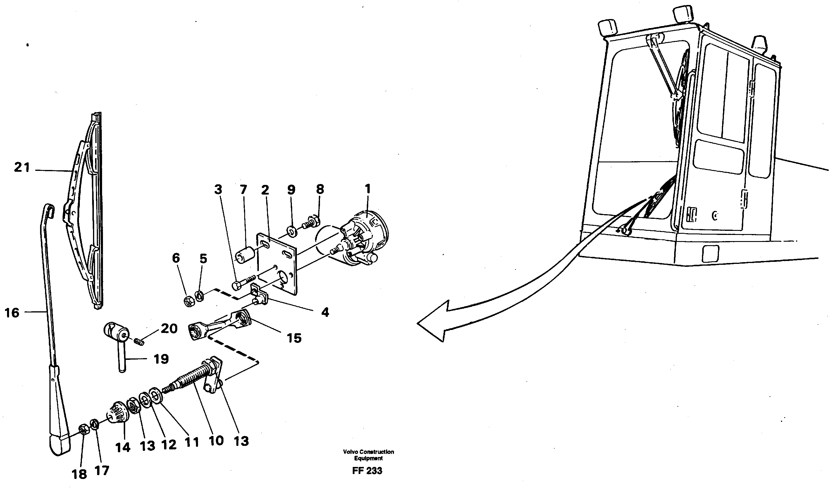 Windscreen wiper, lower — volvo parts diagram
