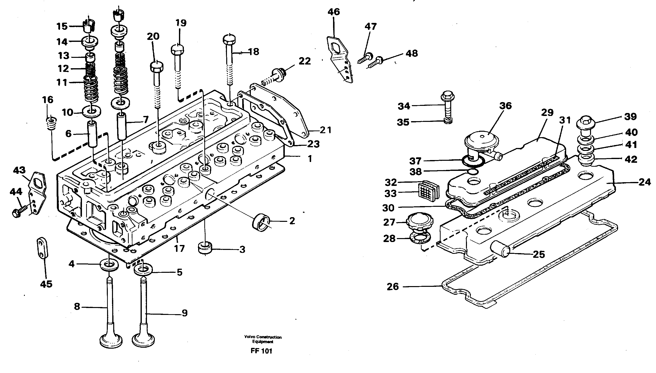 Cylinder head — volvo parts diagram