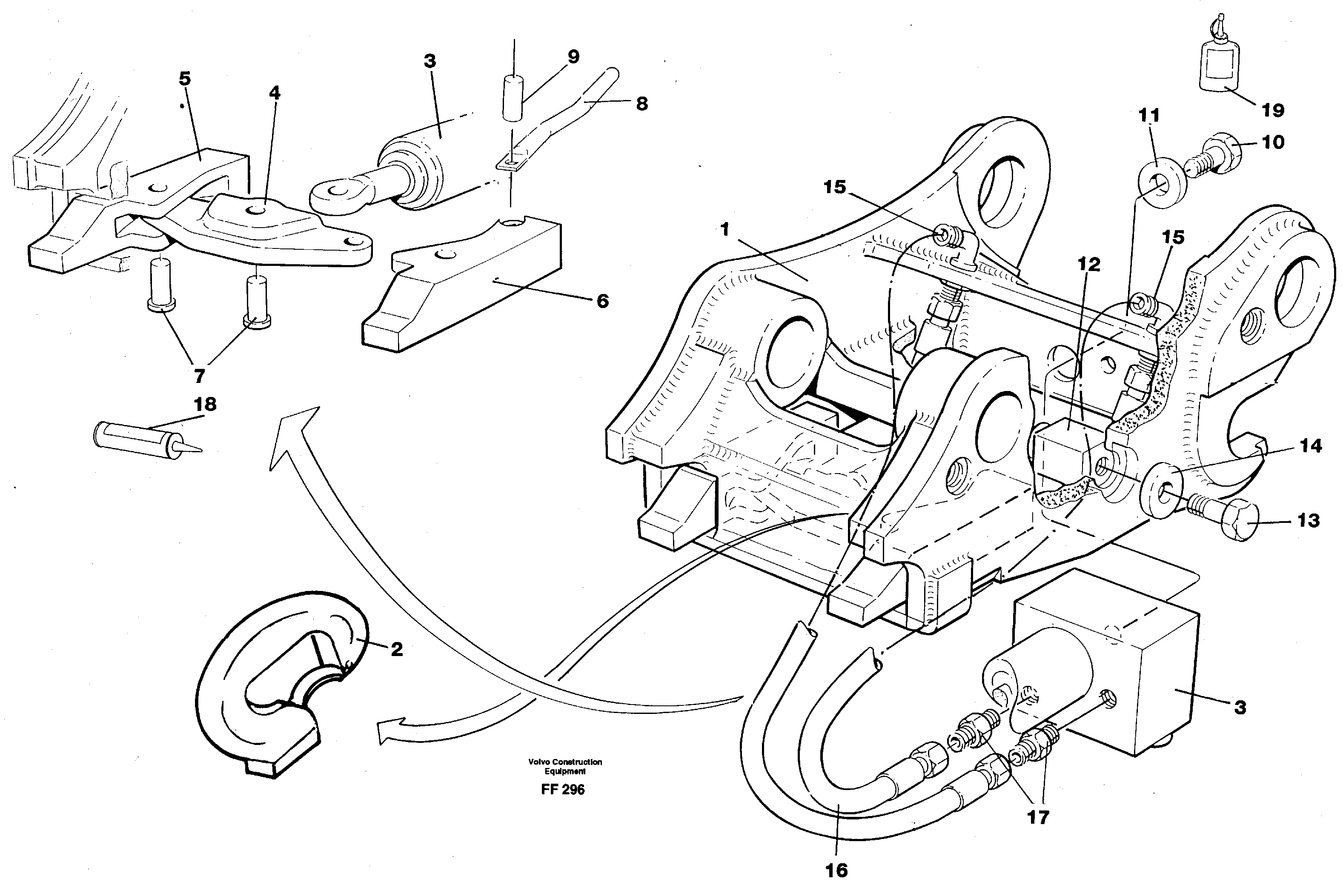 Quickfit, hydraulic  14264492 — volvo parts diagram
