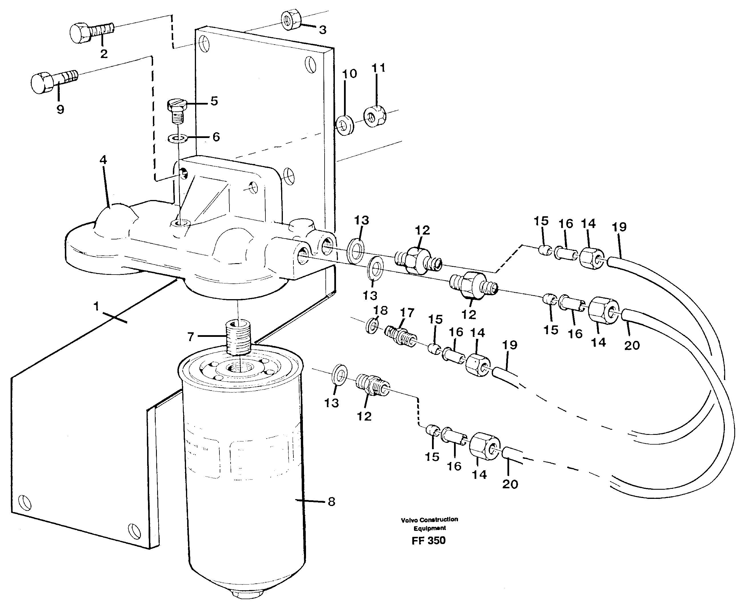 Extra fuel filter  14261108 — volvo parts diagram