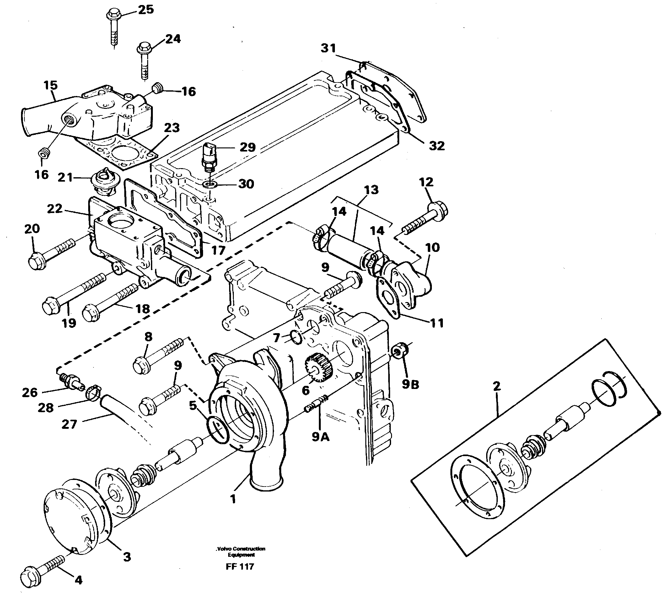 Water pump — volvo parts diagram
