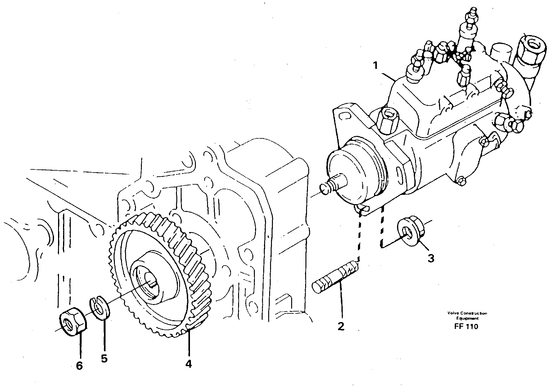 Injection pump with drive — volvo parts diagram