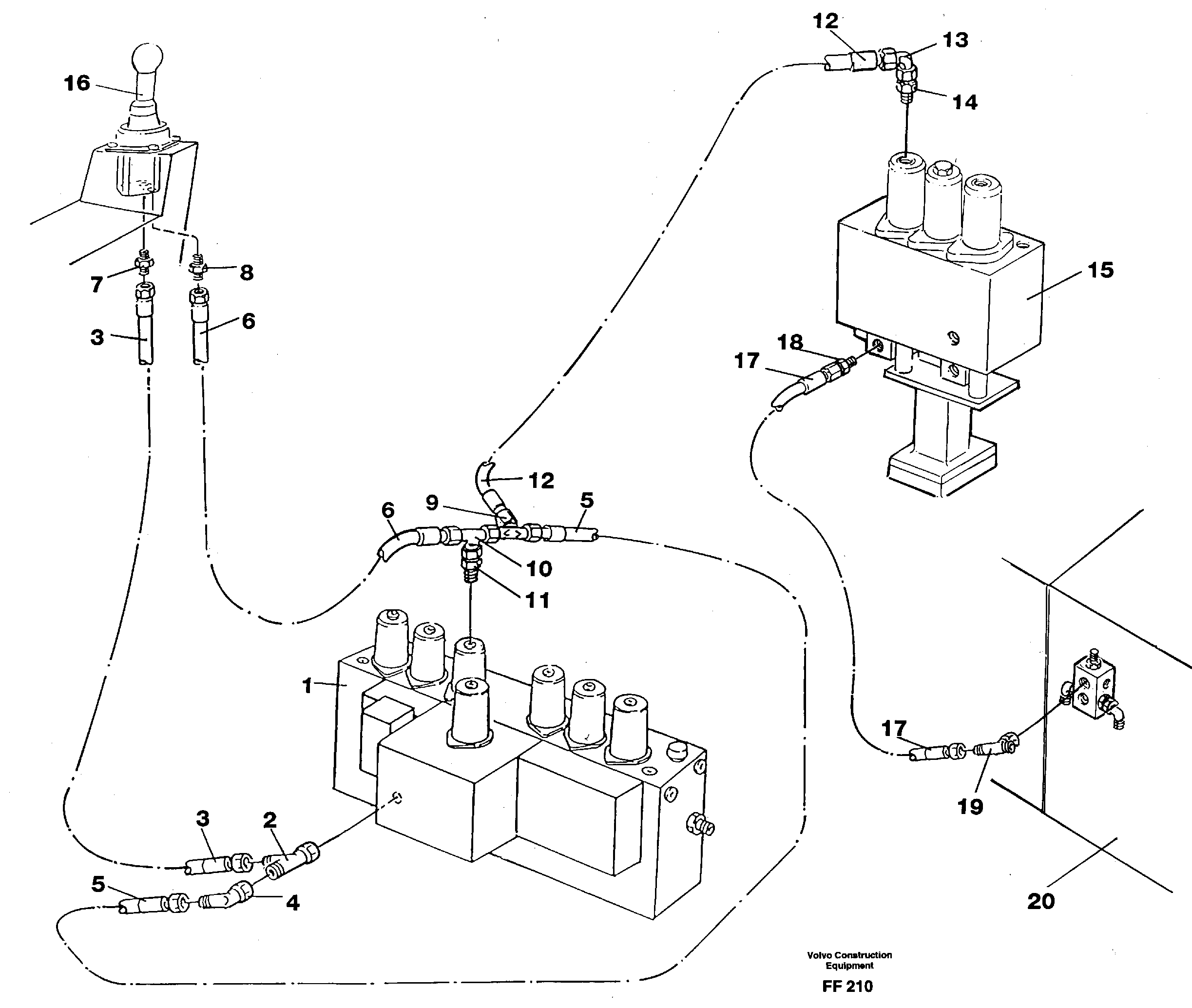 Servo hydraulics, bucket — volvo parts diagram