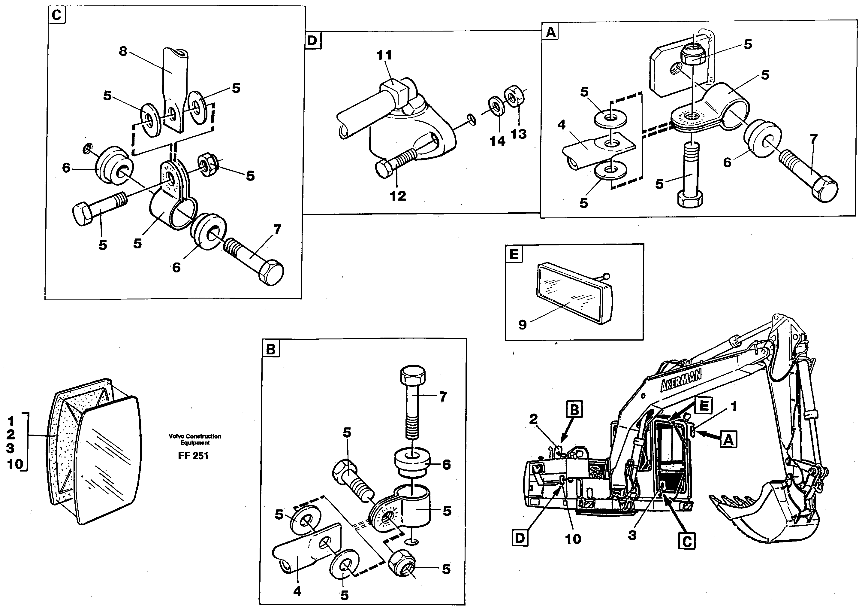 Rear view mirror — volvo parts diagram