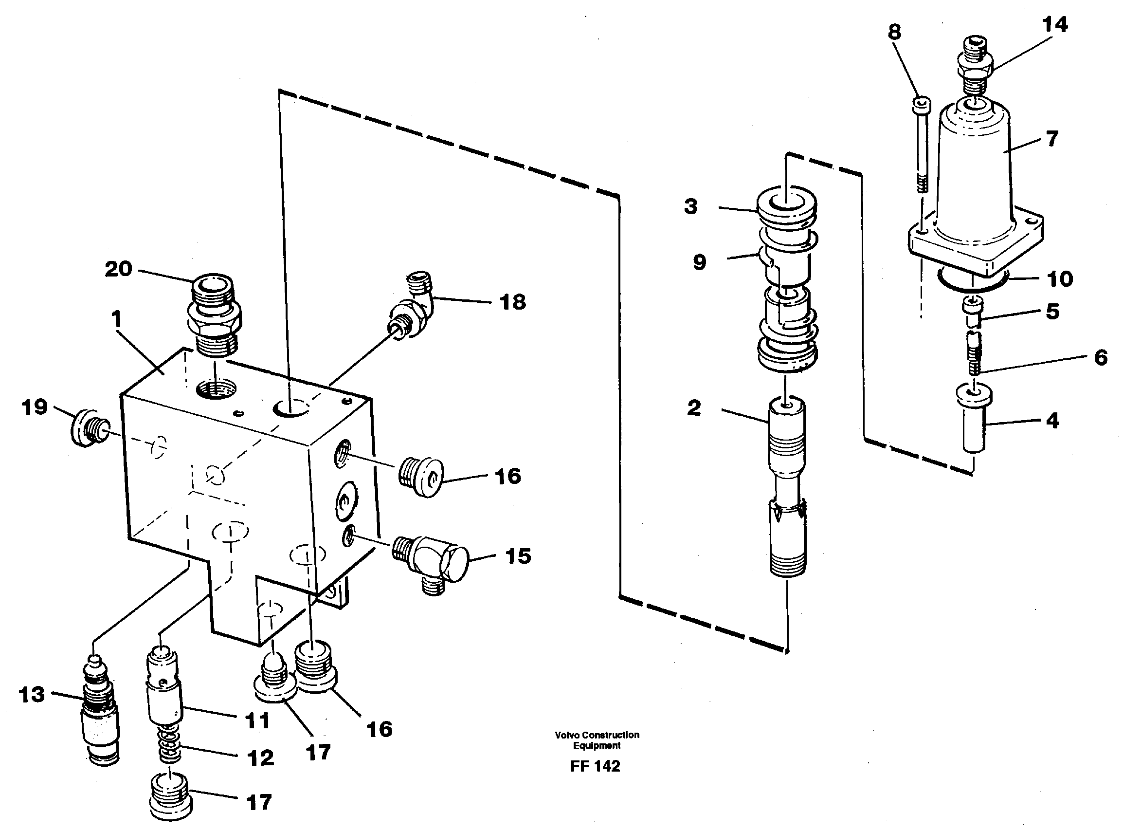 Hose rupture valve, adjustable boom  14267962 — volvo parts diagram