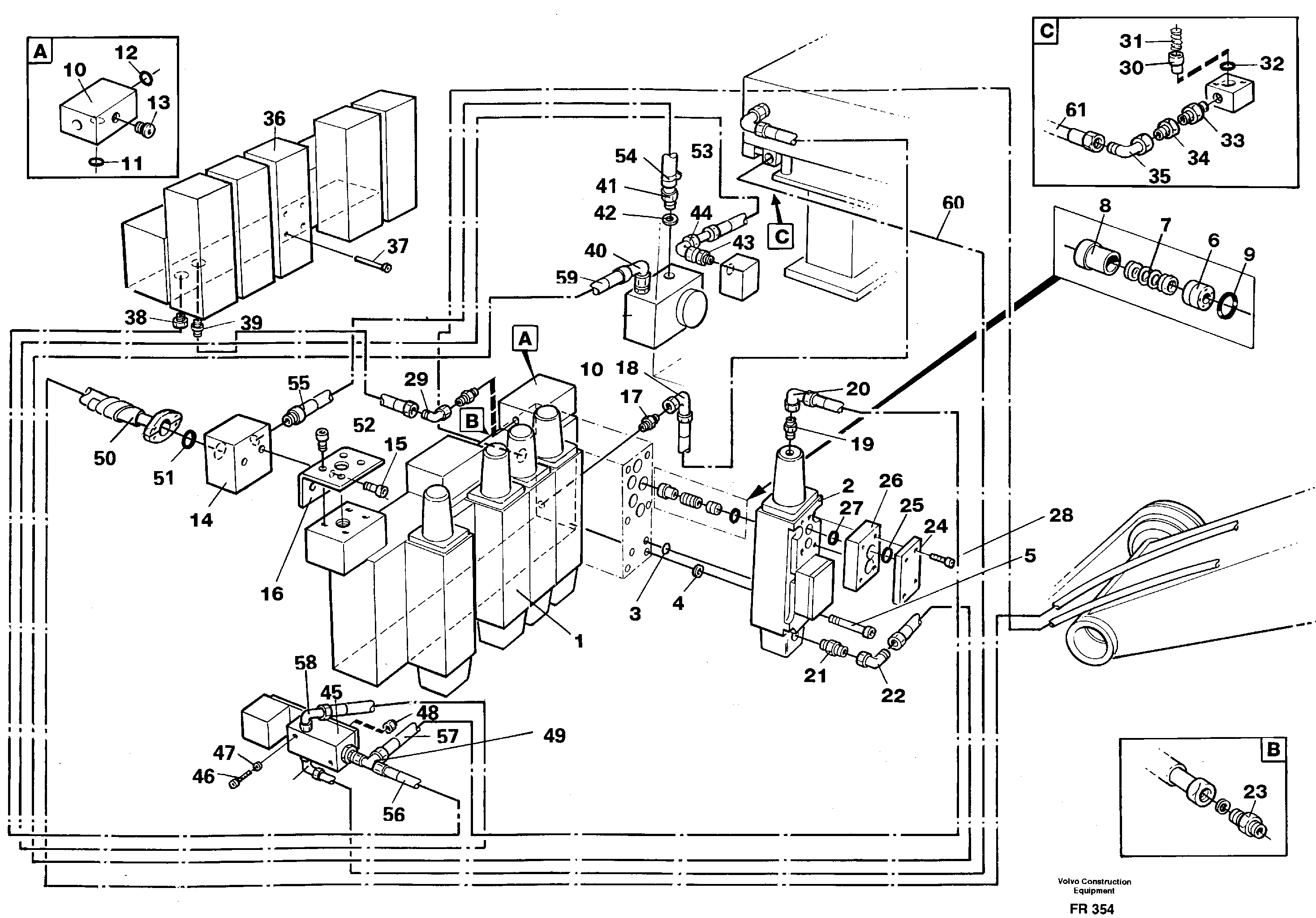 Hammer equipment in base machine  14258385 — volvo parts diagram