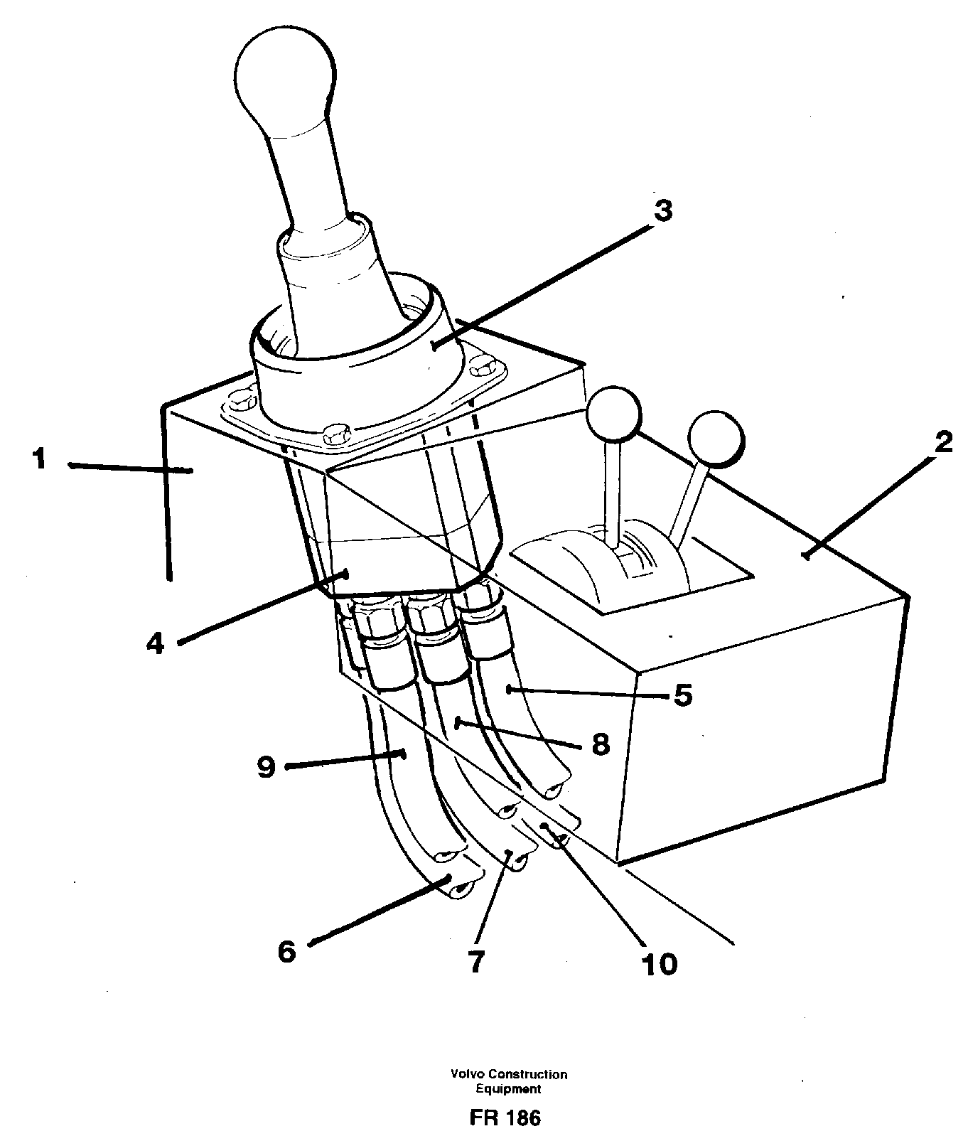 Joy stick, Rh, incl. hoses and fittings — volvo parts diagram