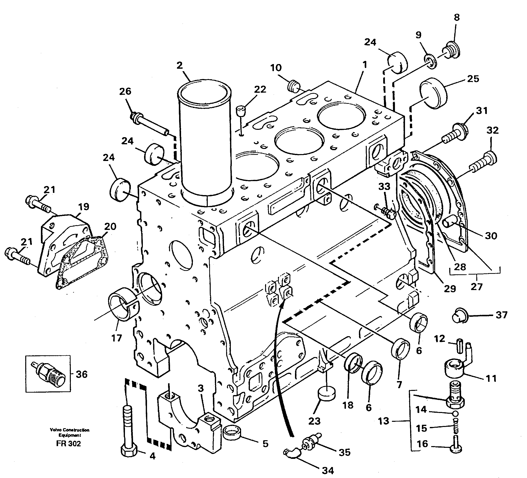 Cylinder block — volvo parts diagram