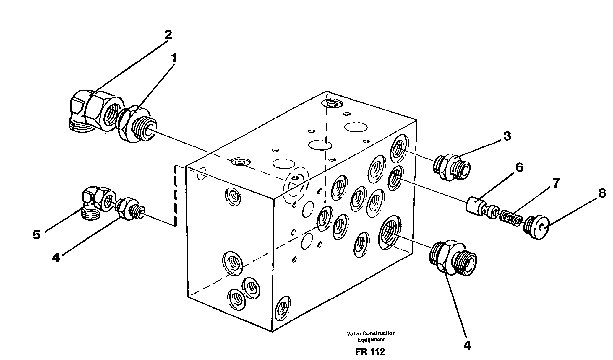 Slew valve block, fittings — volvo parts diagram