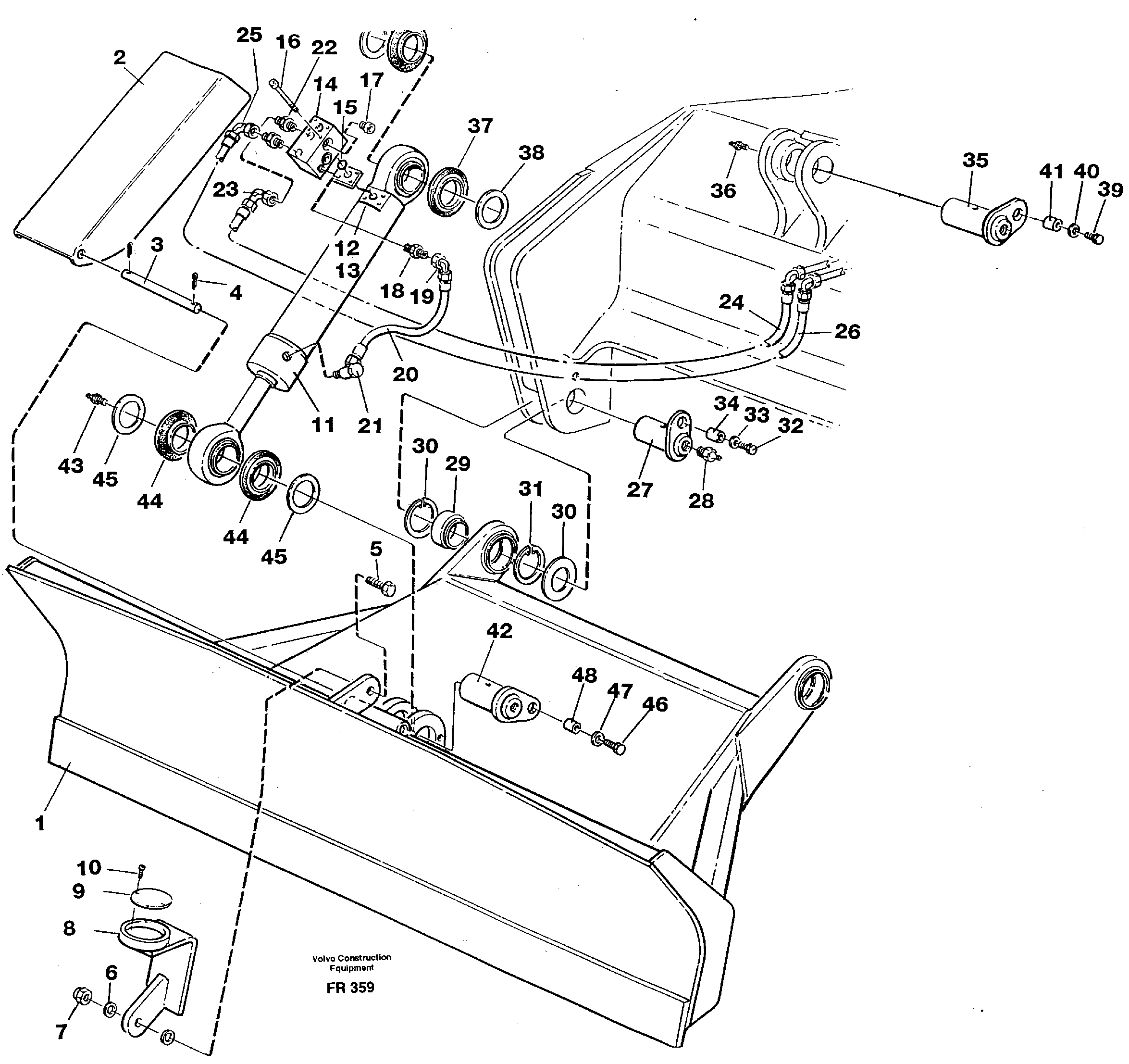 Dozer blade,rear 2.5m/2.6m  14251271  14263084 — volvo parts diagram