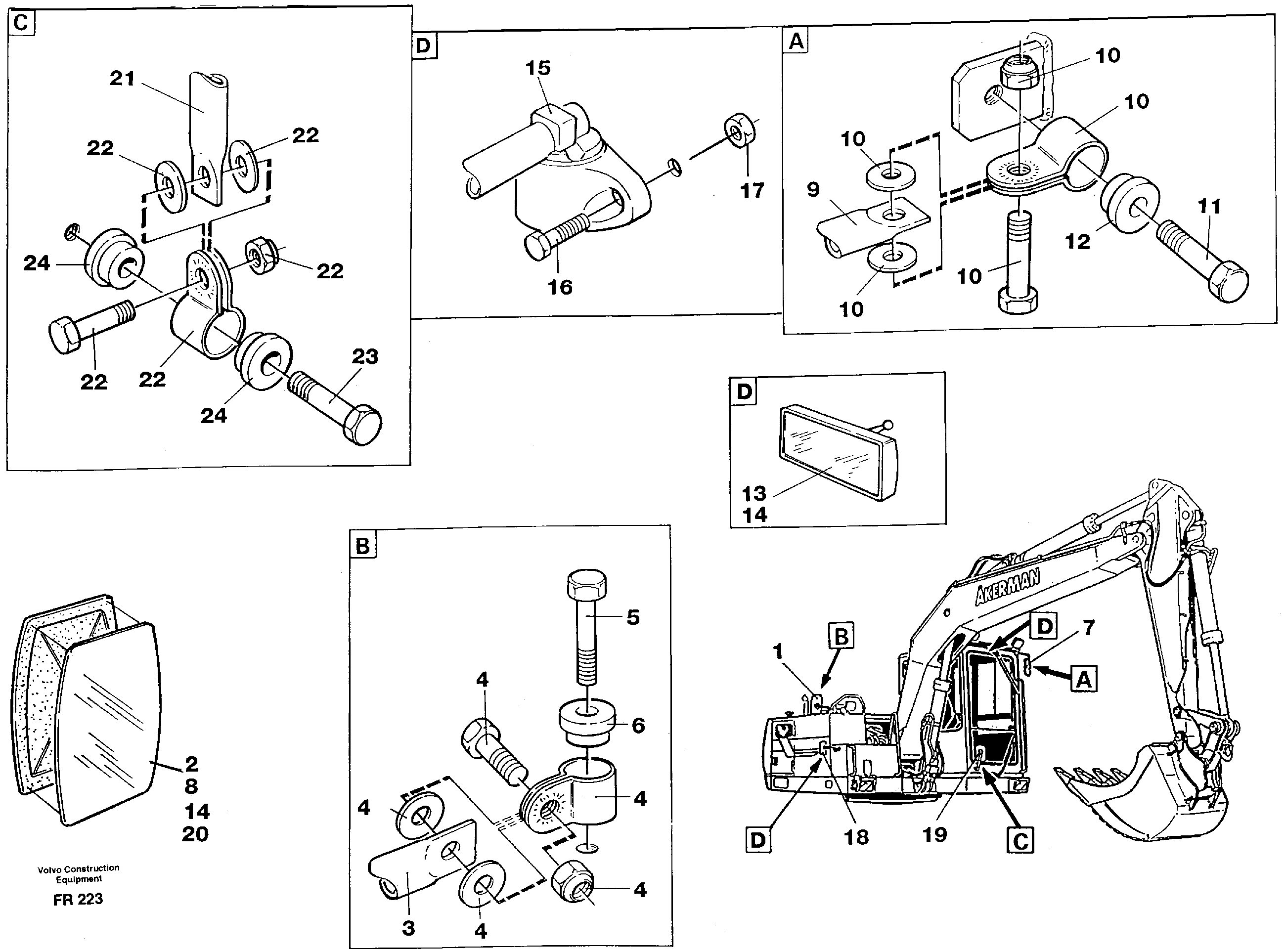 Rear view mirror — volvo parts diagram