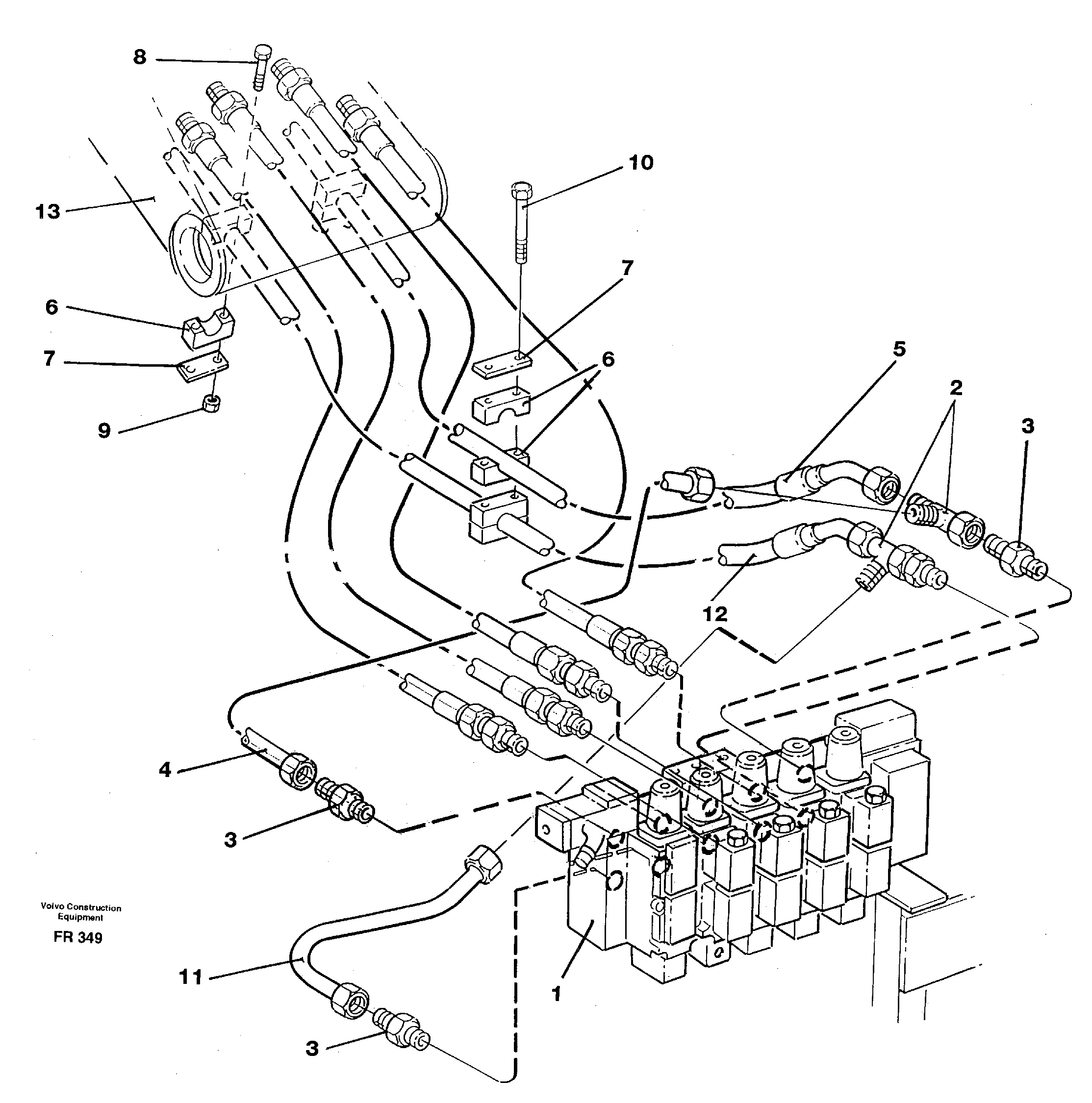 Hydraulic system, boom — volvo parts diagram