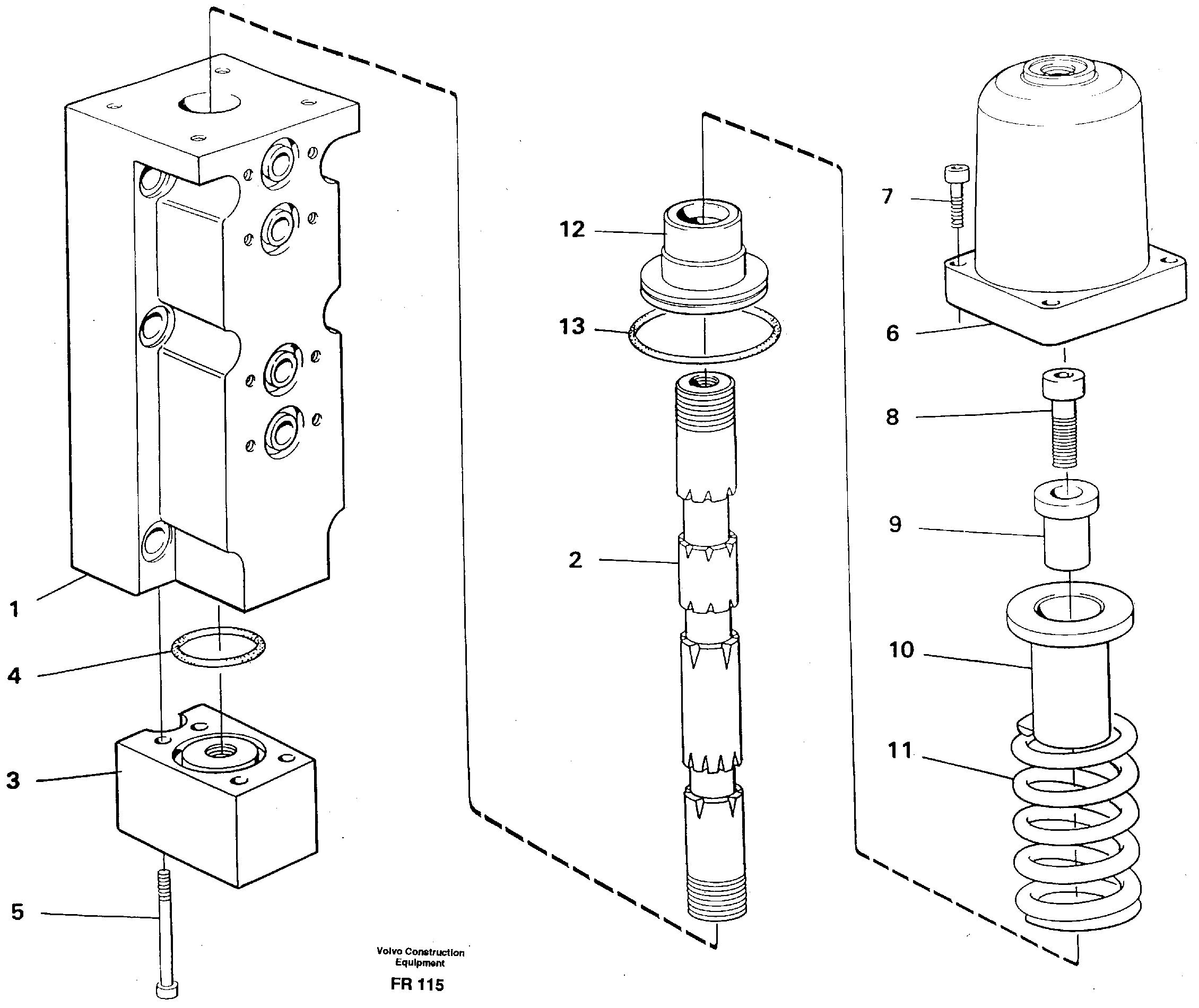 Four-way valve, dipper primary — volvo parts diagram