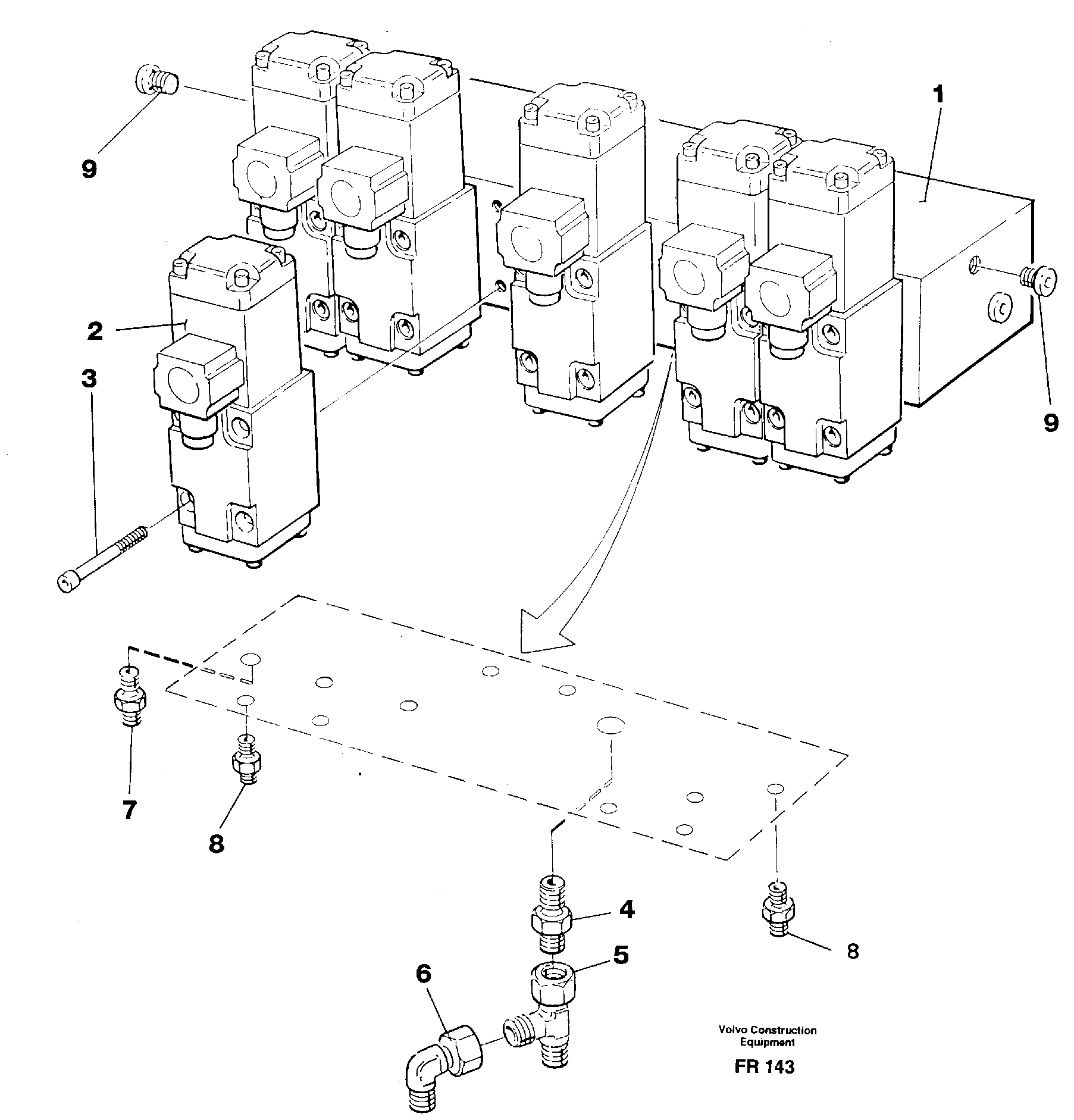 Control block, travel/ servo — volvo parts diagram