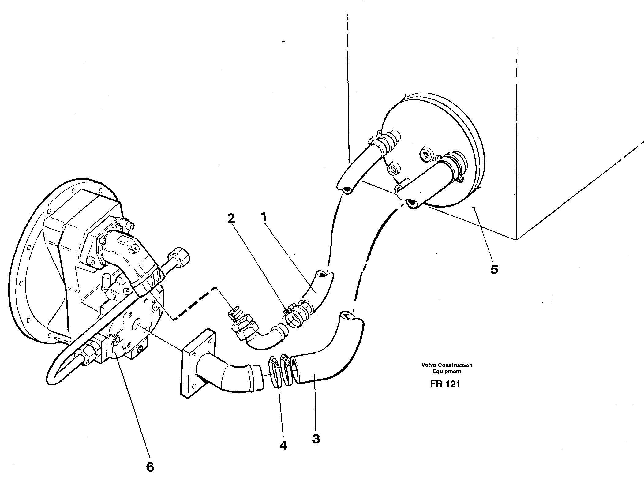 Hydraulic system suction lines — volvo parts diagram