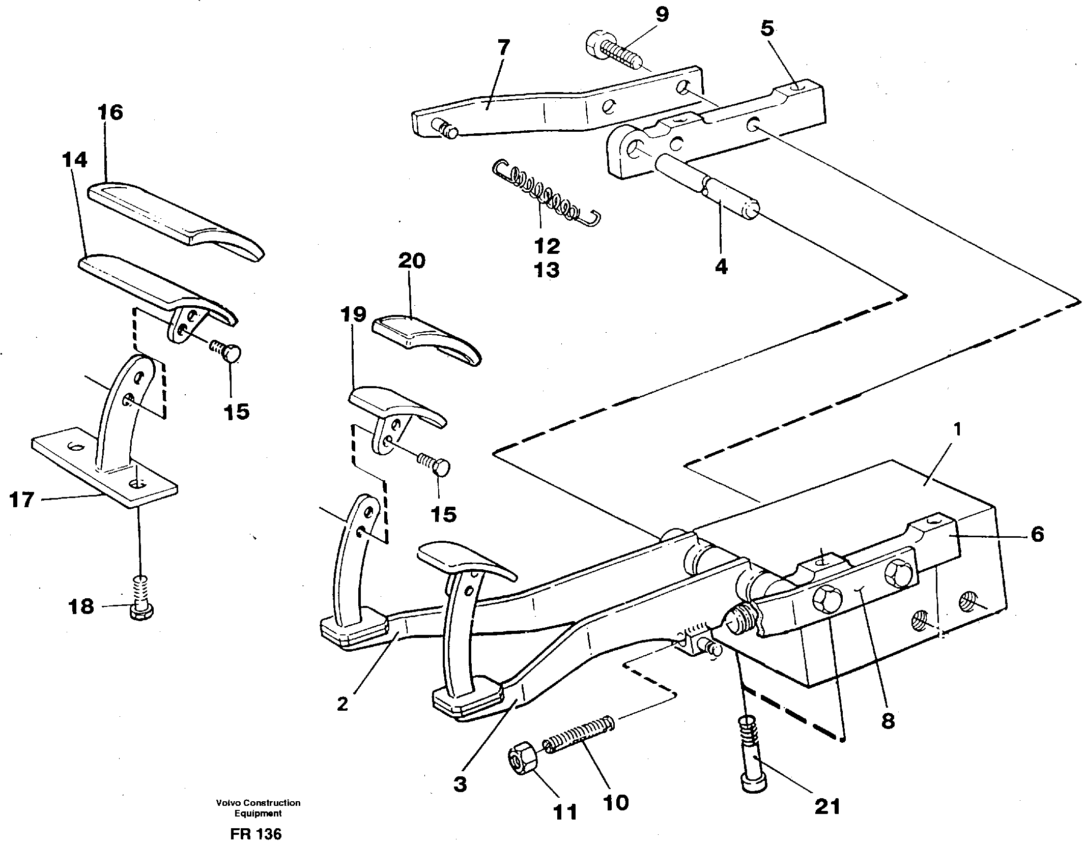 Pedal valve and foot rest — volvo parts diagram