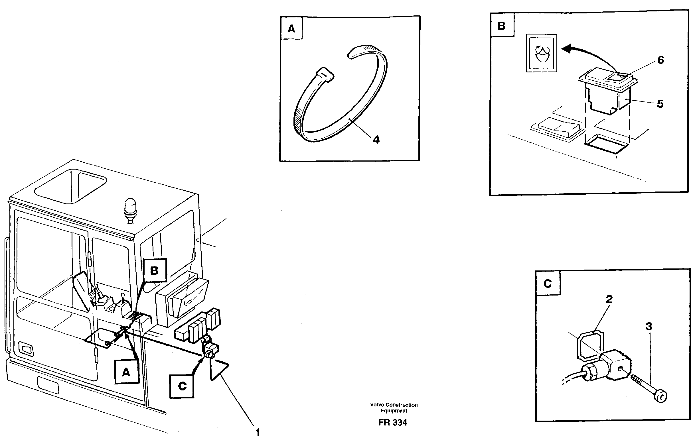Electric installation for clamshell equipment — volvo parts diagram