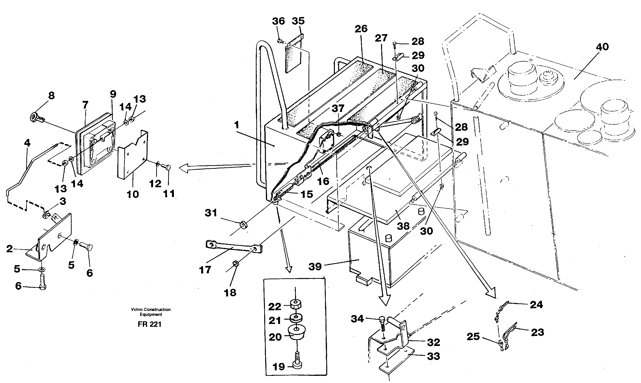 Casing over battery — volvo parts diagram