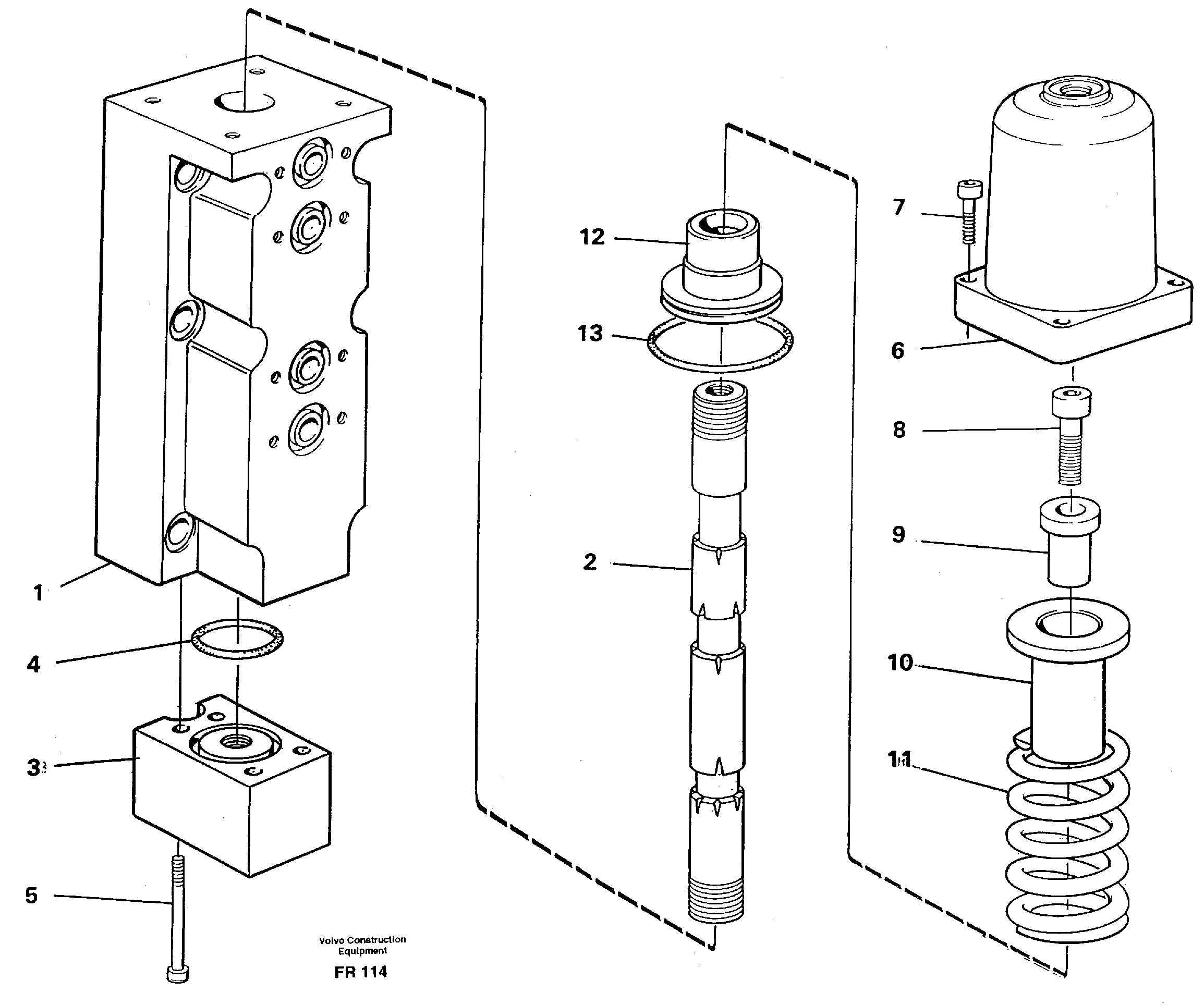 Four-way valve, boom primary — volvo parts diagram
