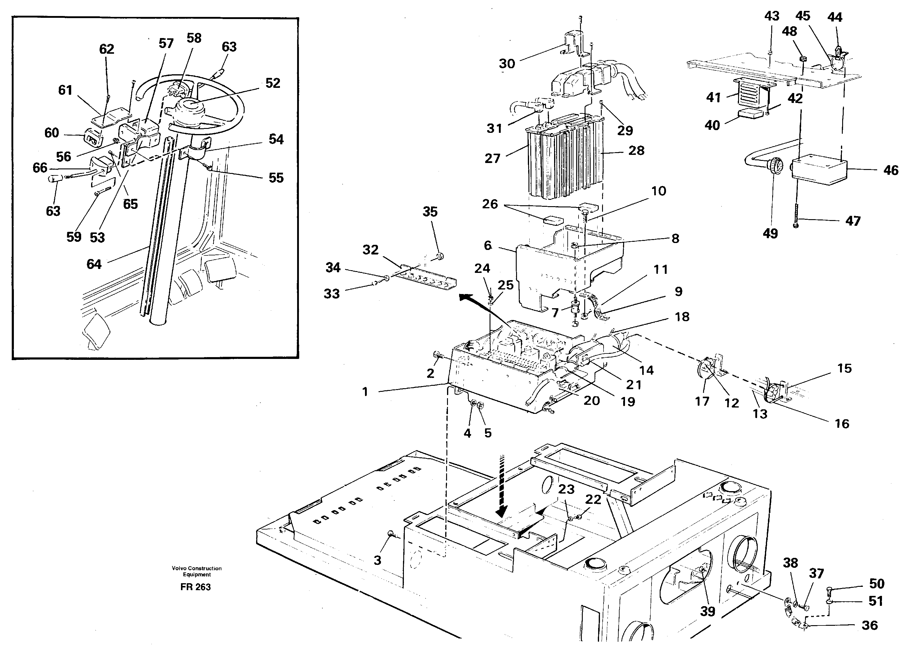 Electric installation in cab floor — volvo parts diagram