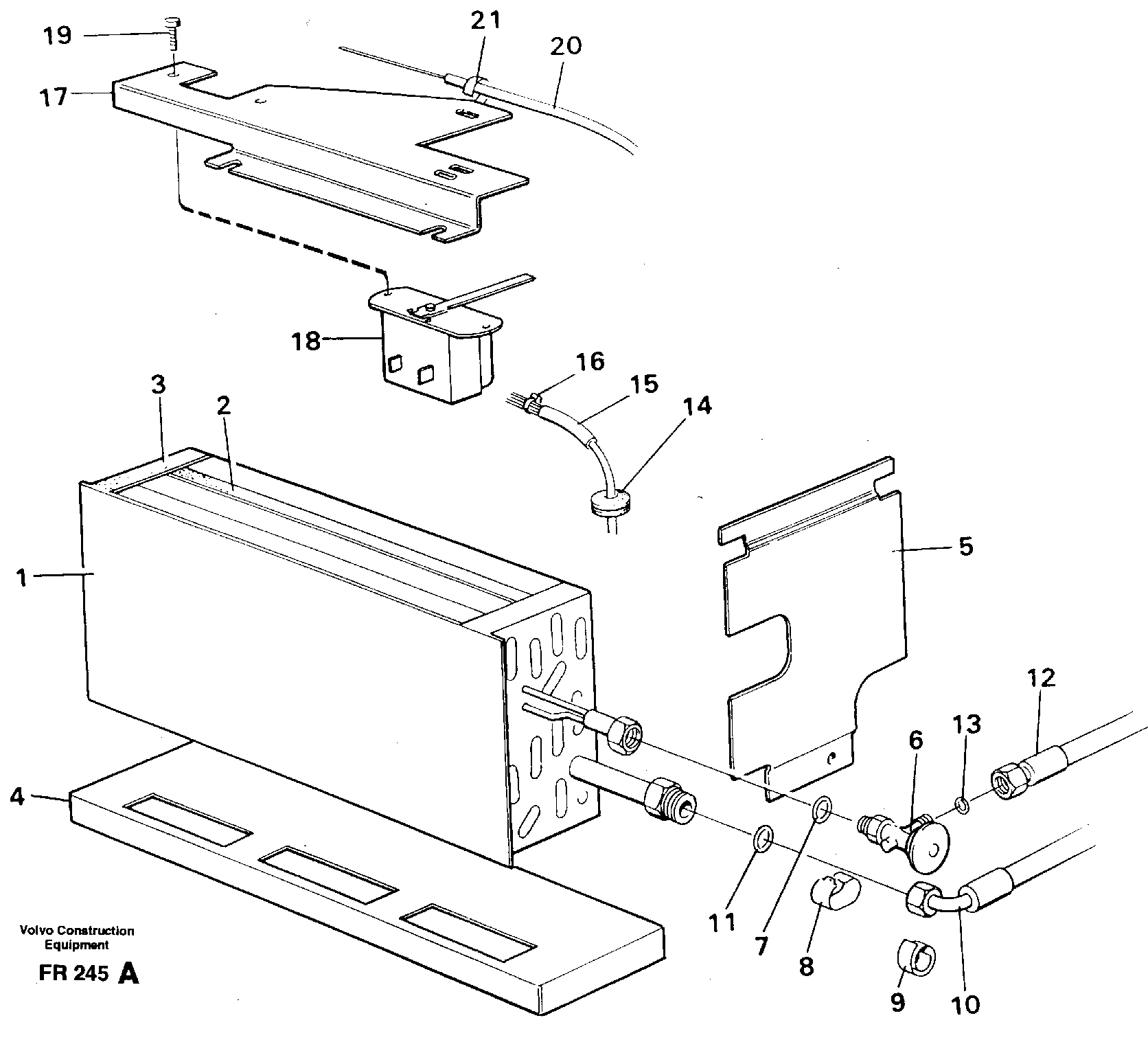 Evaporator with fitting parts Cooling agent R134 A — volvo parts diagram