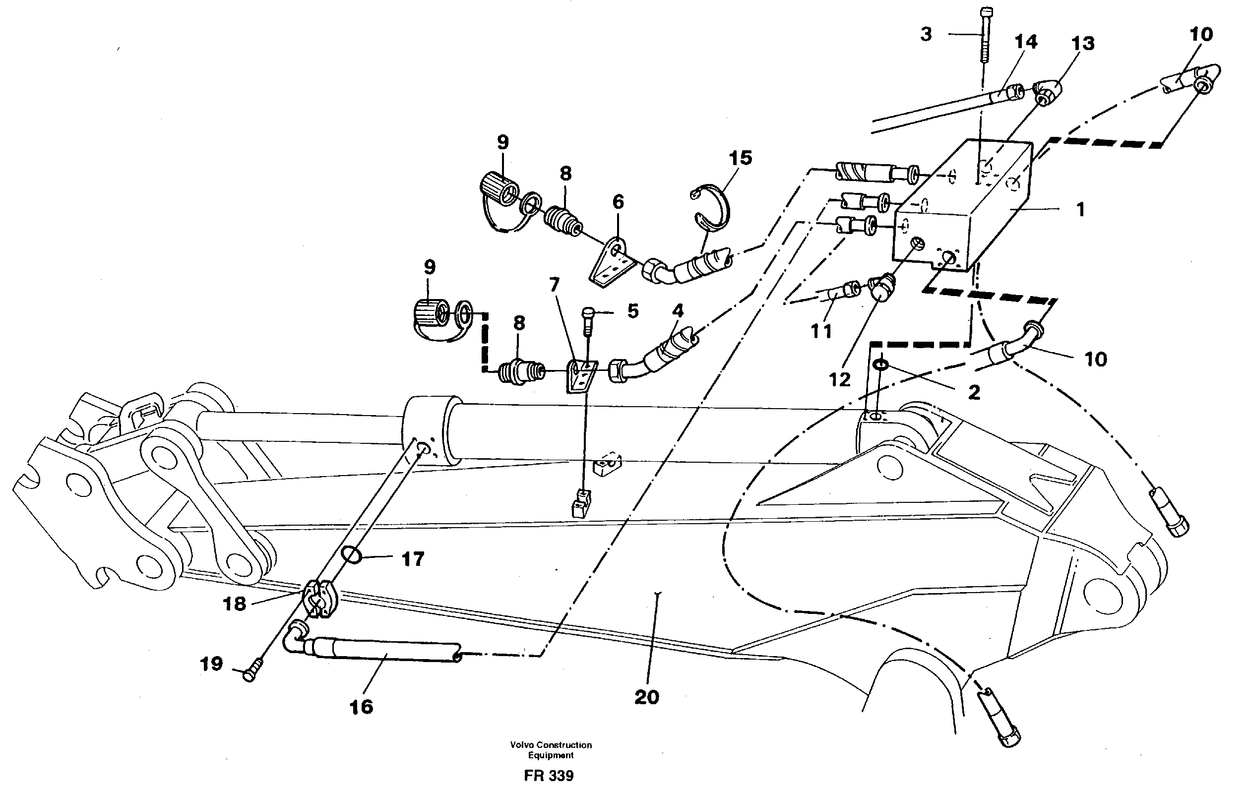 Clamshell equipment on dipper arm, 1.90m/2.40m  14259497 14259532 — volvo parts diagram