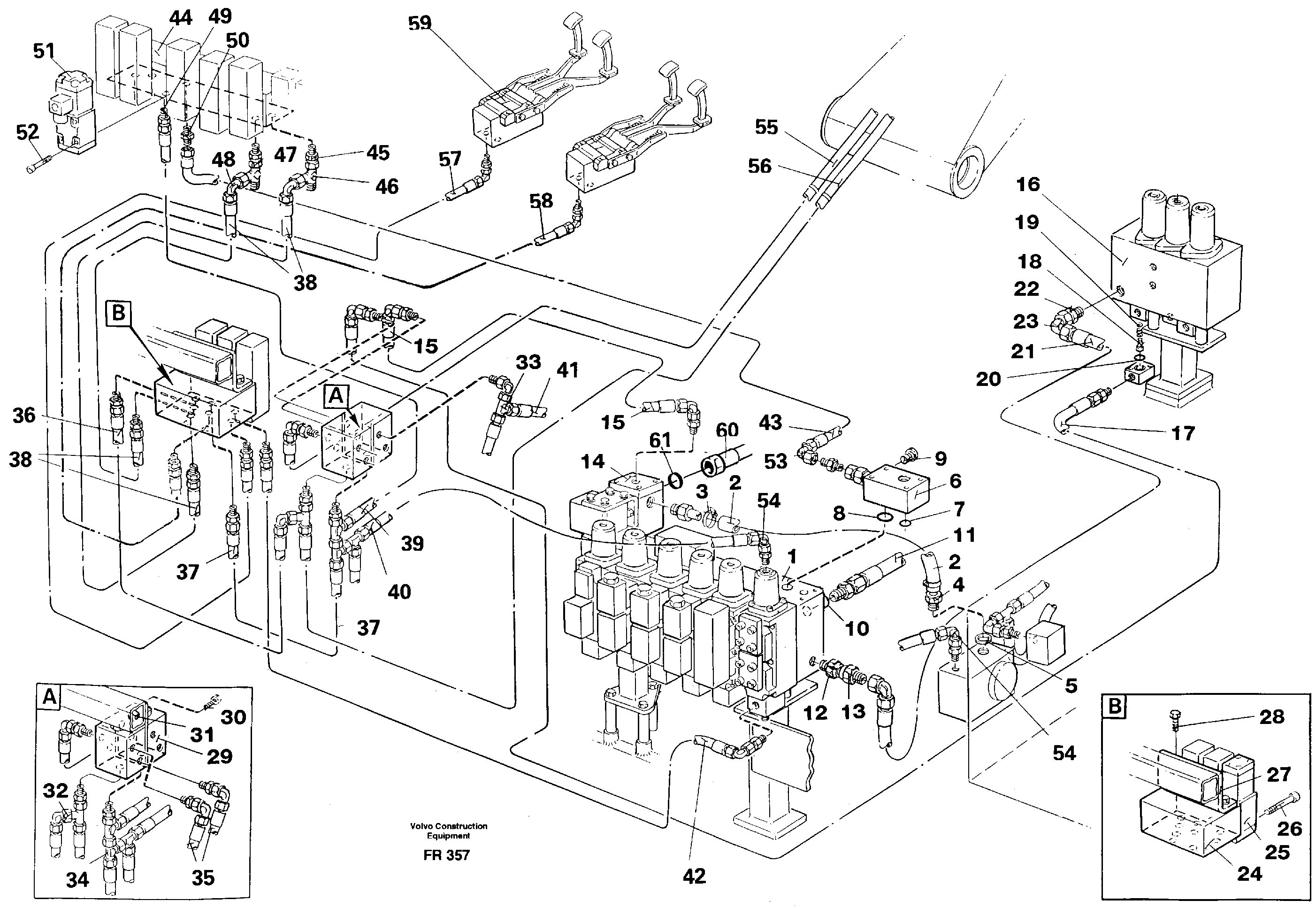 Hydraulic equipment for shears on adjustable boomin base machine  14265917 — volvo parts diagram